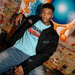 Hot Wheels x Kenny Scharf Black Embroidered Zip Front Jacket