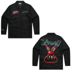 Hot Wheels x Kenny Scharf Black Embroidered Zip Front Jacket