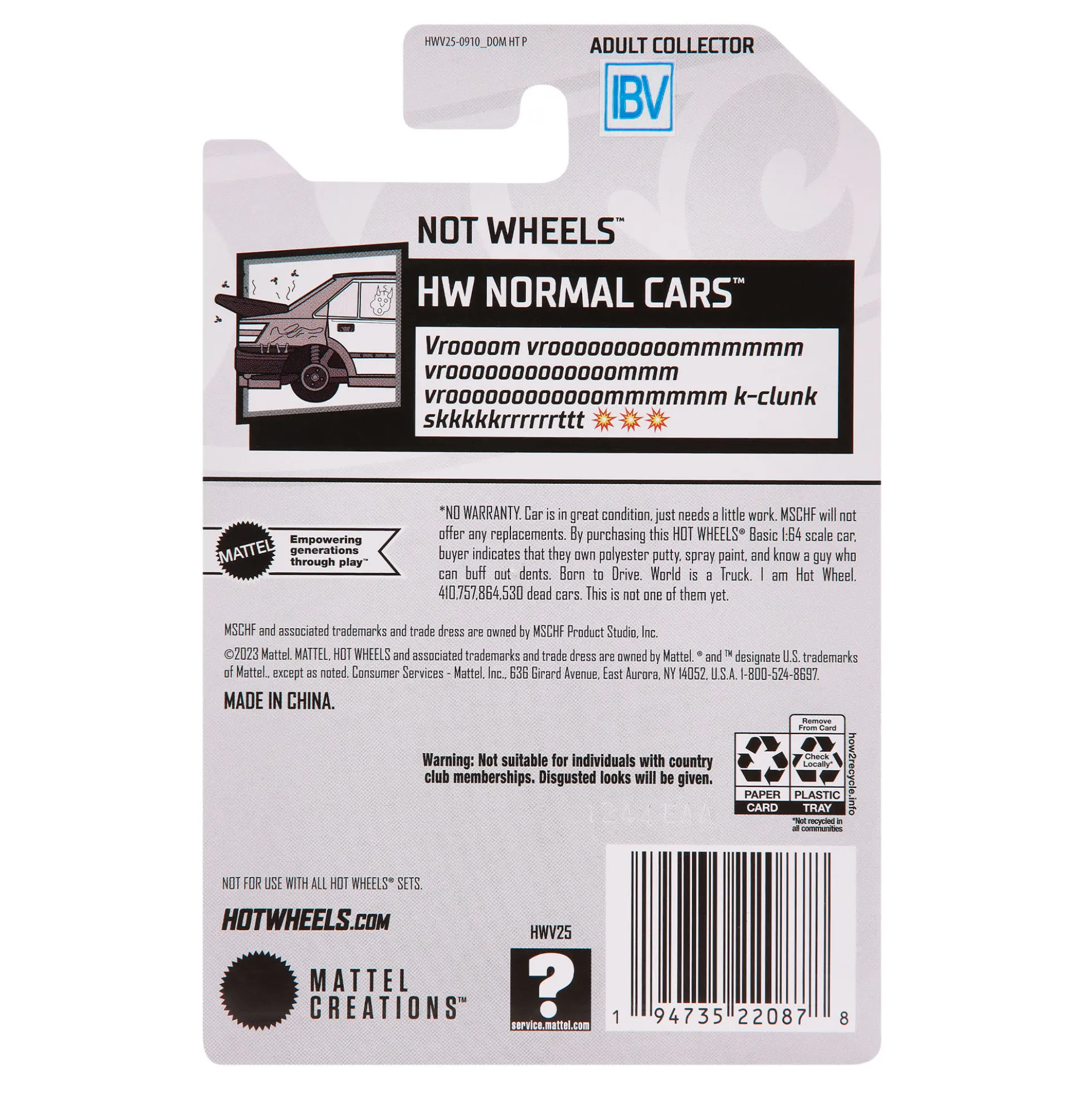 Hot Wheels x MSCHF Not Wheels