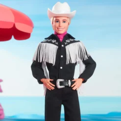 Ken Doll in Black and White Western Outfit – Barbie The Movie