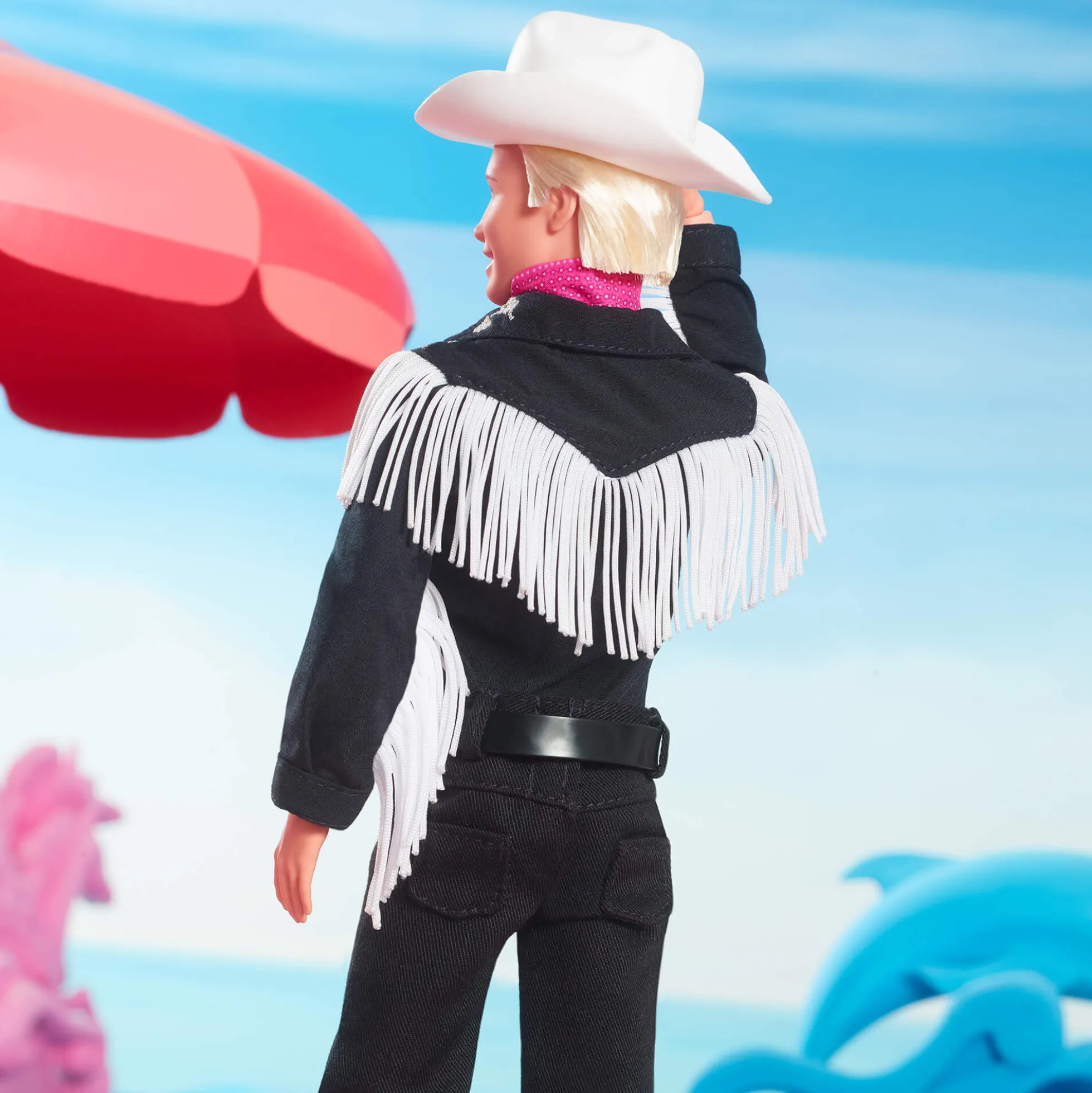 Ken Doll in Black and White Western Outfit – Barbie The Movie