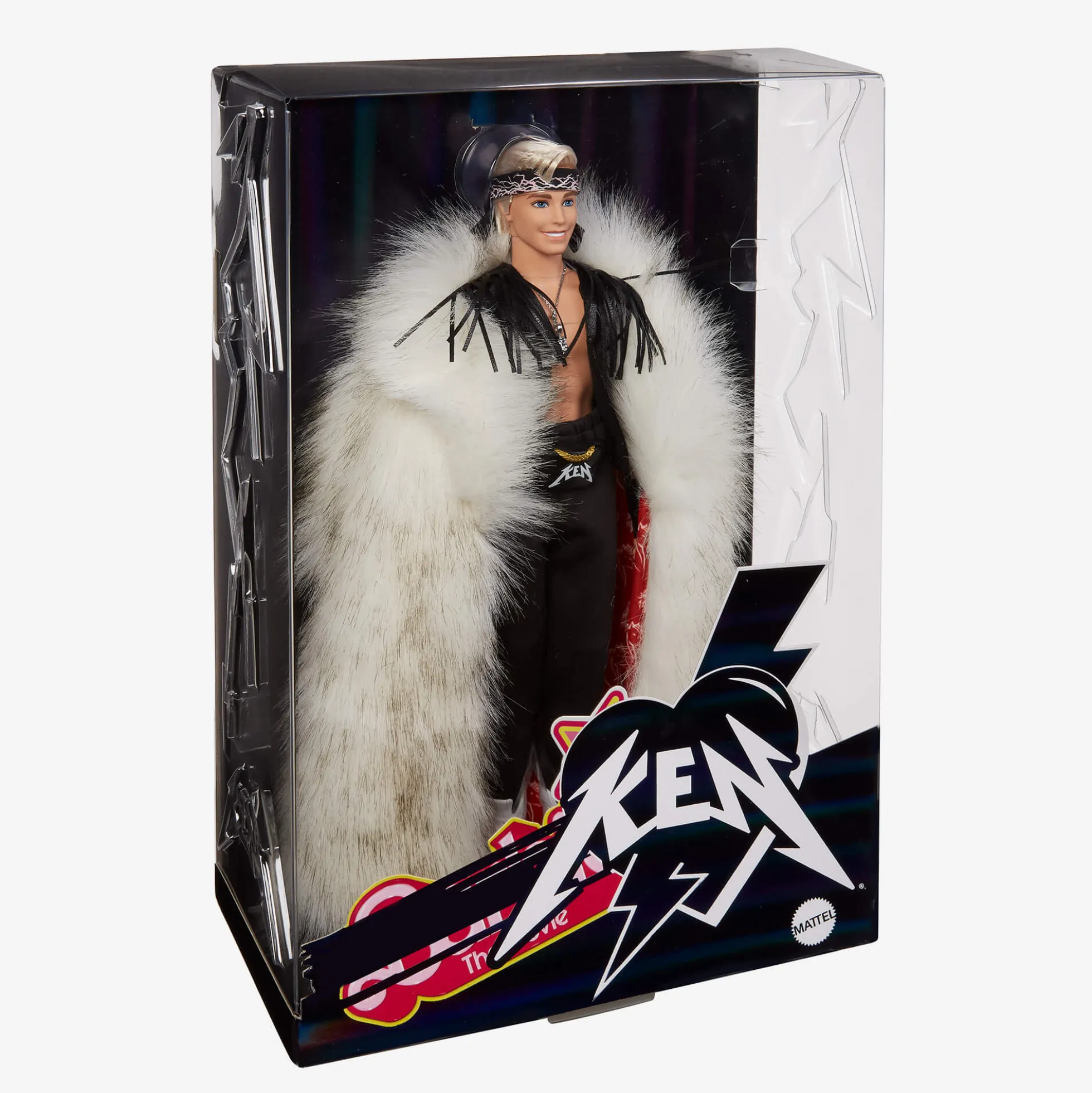 Ken Doll in Faux Fur Coat and Black Fringe Vest – Barbie The Movie