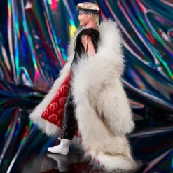 Ken Doll in Faux Fur Coat and Black Fringe Vest – Barbie The Movie