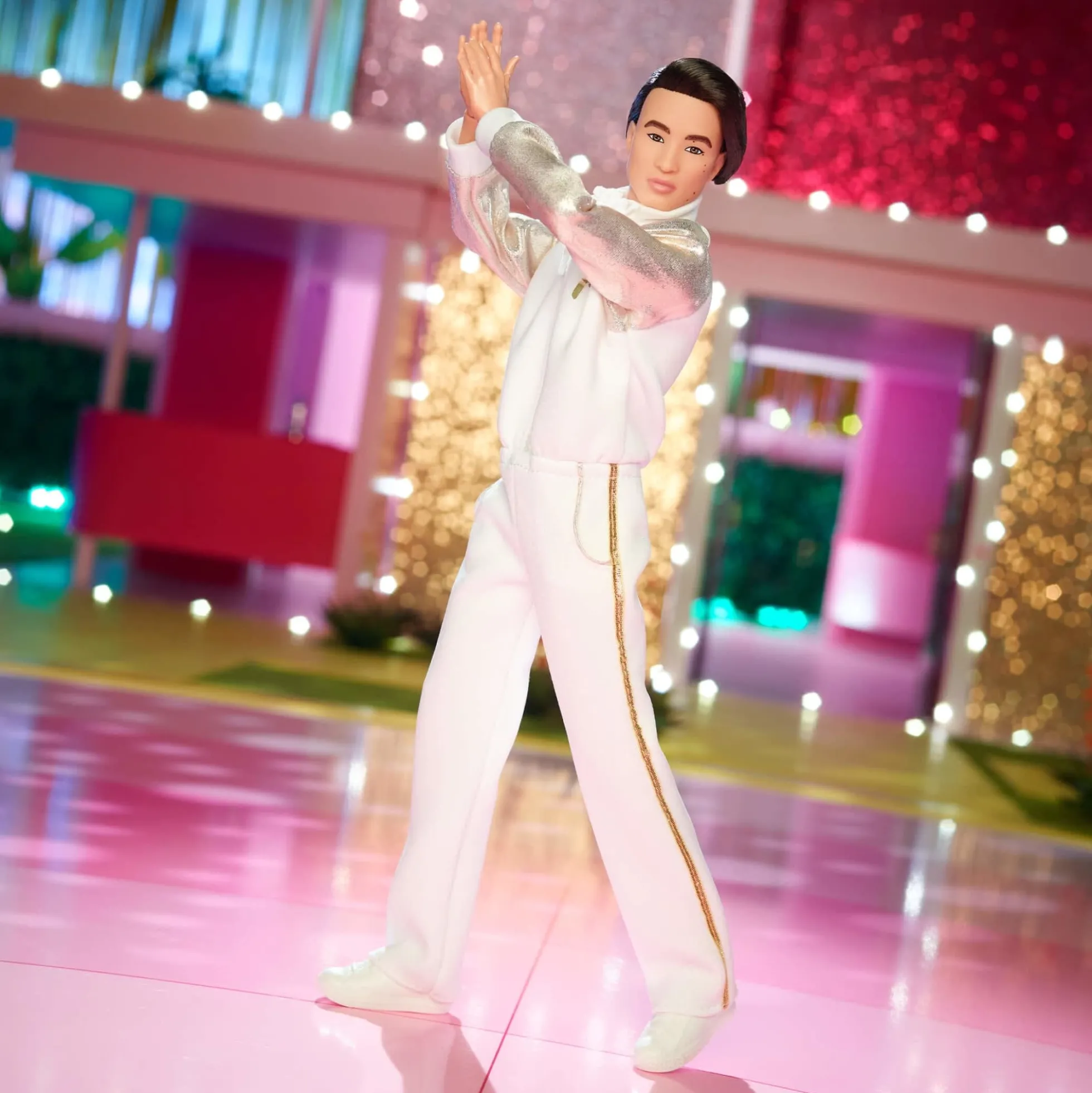 Ken Doll In White and Gold Tracksuit – Barbie The Movie