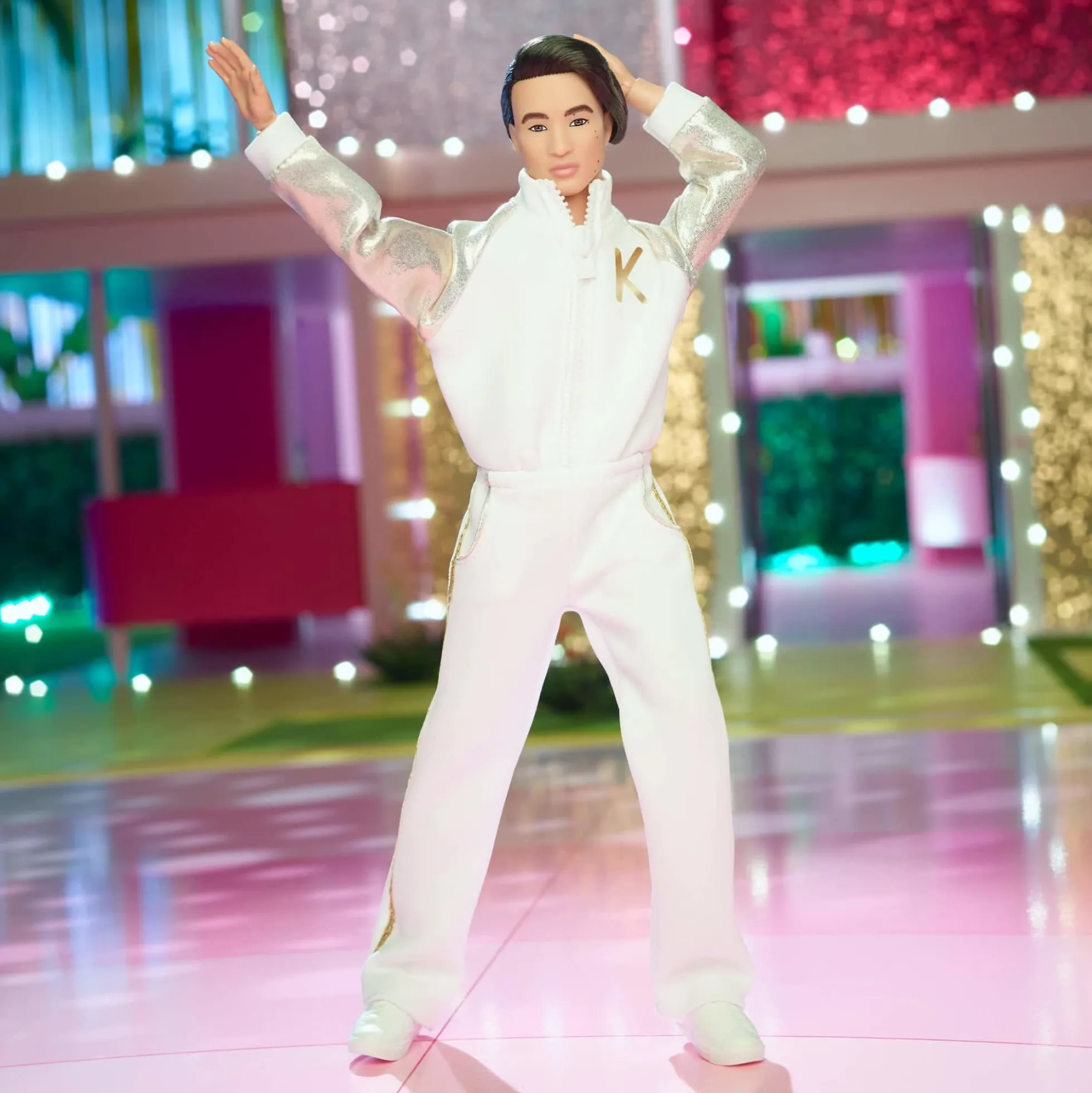 Ken Doll In White and Gold Tracksuit – Barbie The Movie