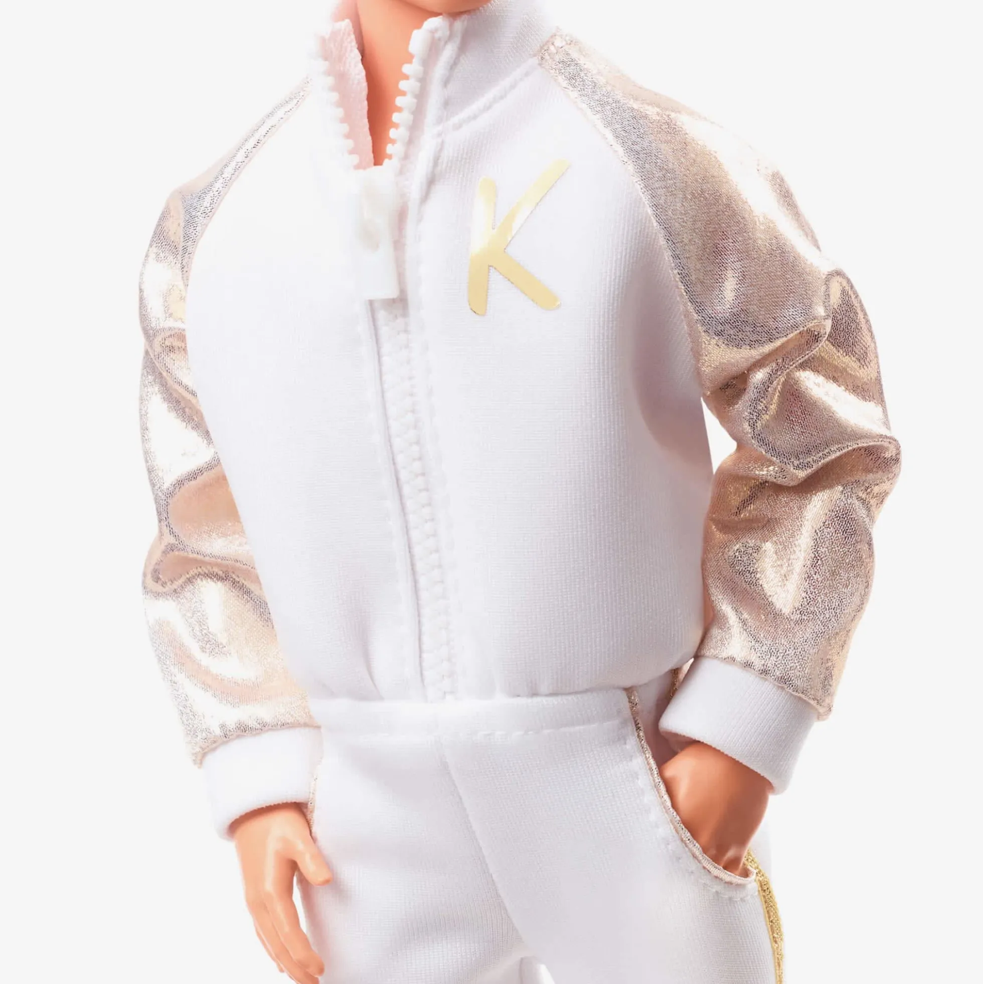 Ken Doll In White and Gold Tracksuit – Barbie The Movie