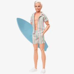 Ken Doll Wearing Pastel Striped Beach Matching Set – Barbie The Movie
