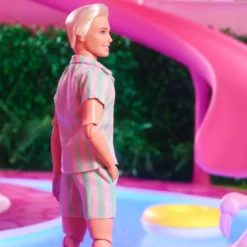 Ken Doll Wearing Pastel Striped Beach Matching Set – Barbie The Movie