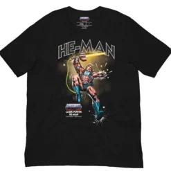 Masters of the Universe Laser Power He-Man Black T-shirt
