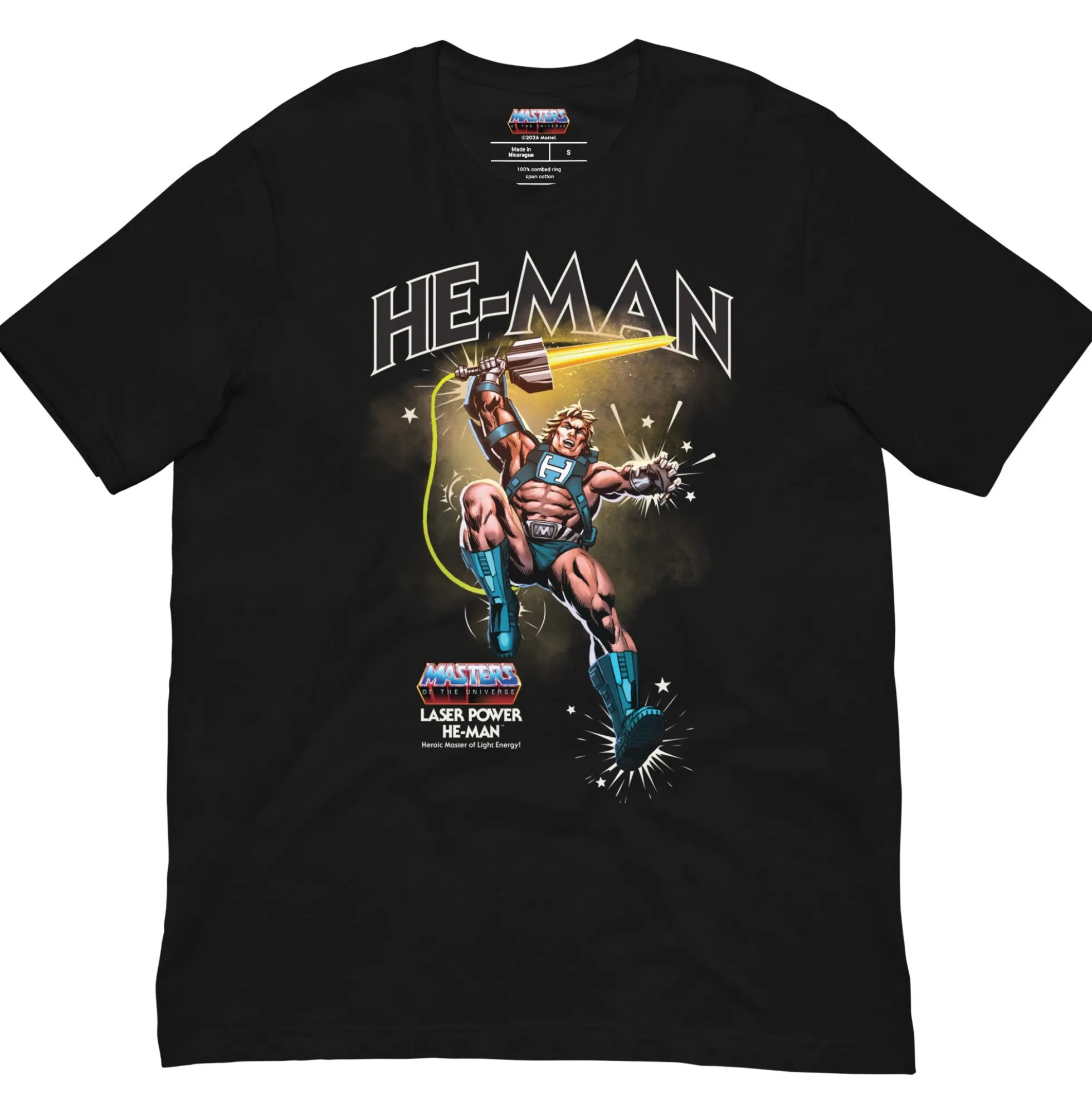 Masters of the Universe Laser Power He-Man Black T-shirt