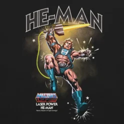 Masters of the Universe Laser Power He-Man Black T-shirt