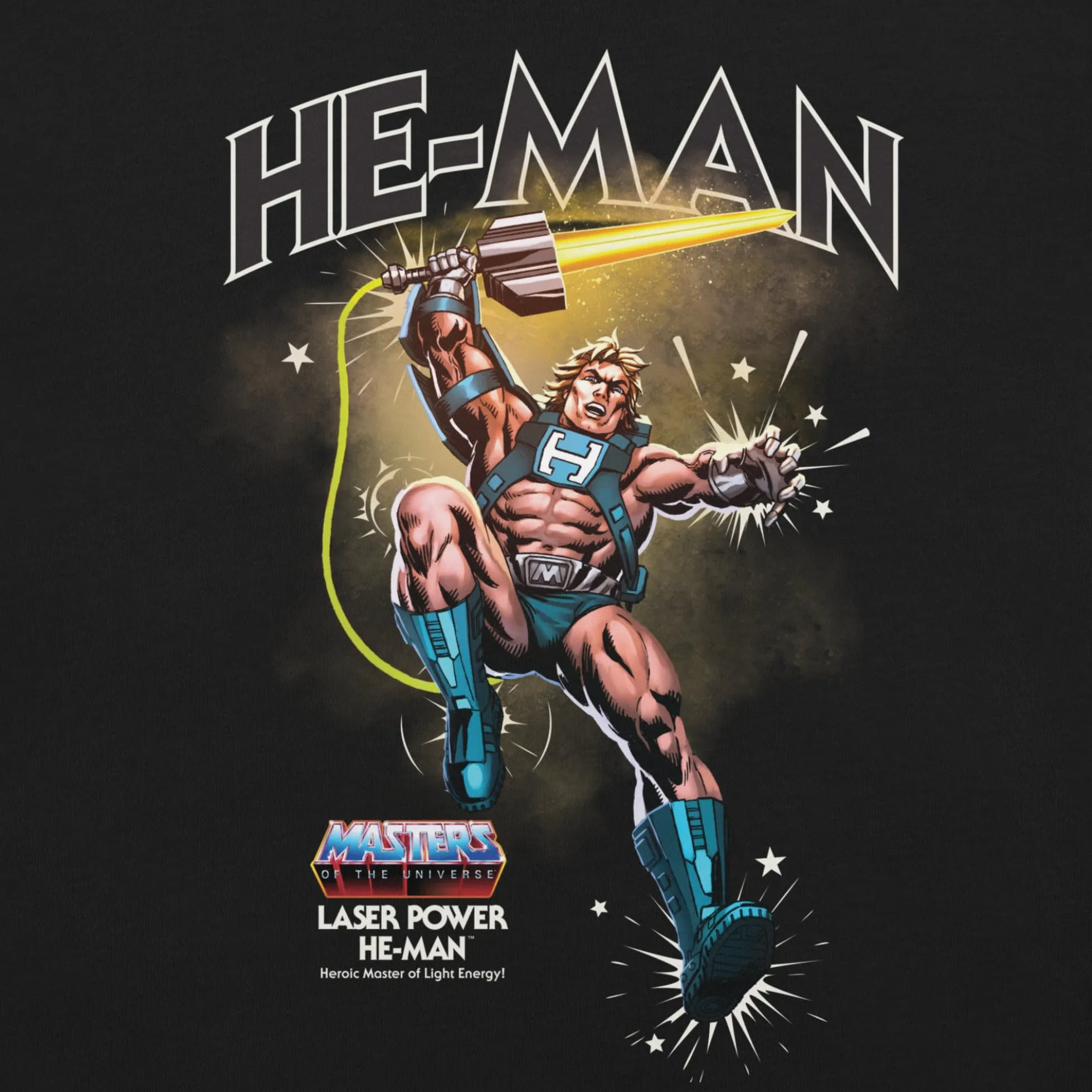 Masters of the Universe Laser Power He-Man Black T-shirt