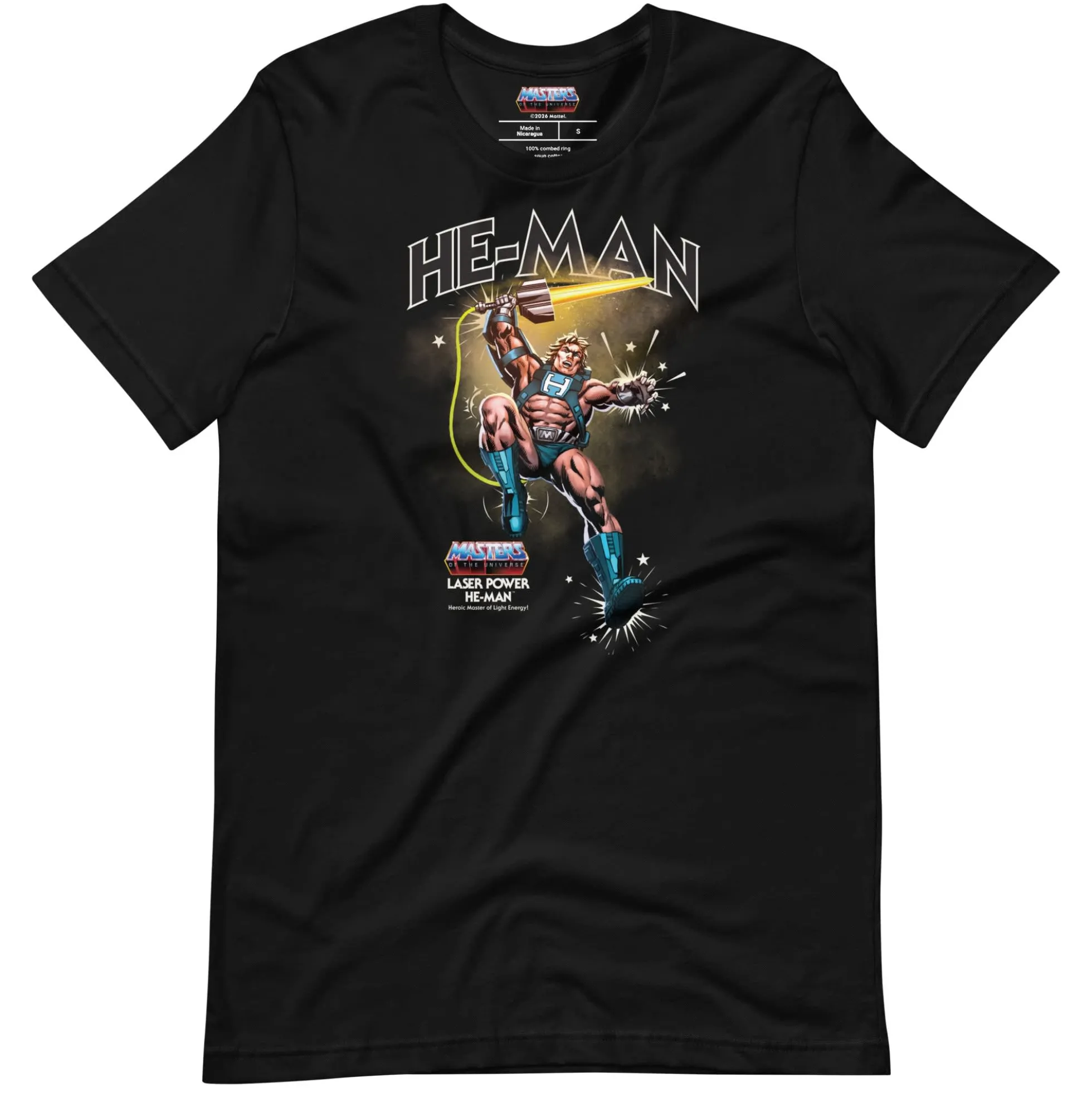 Masters of the Universe Laser Power He-Man Black T-shirt