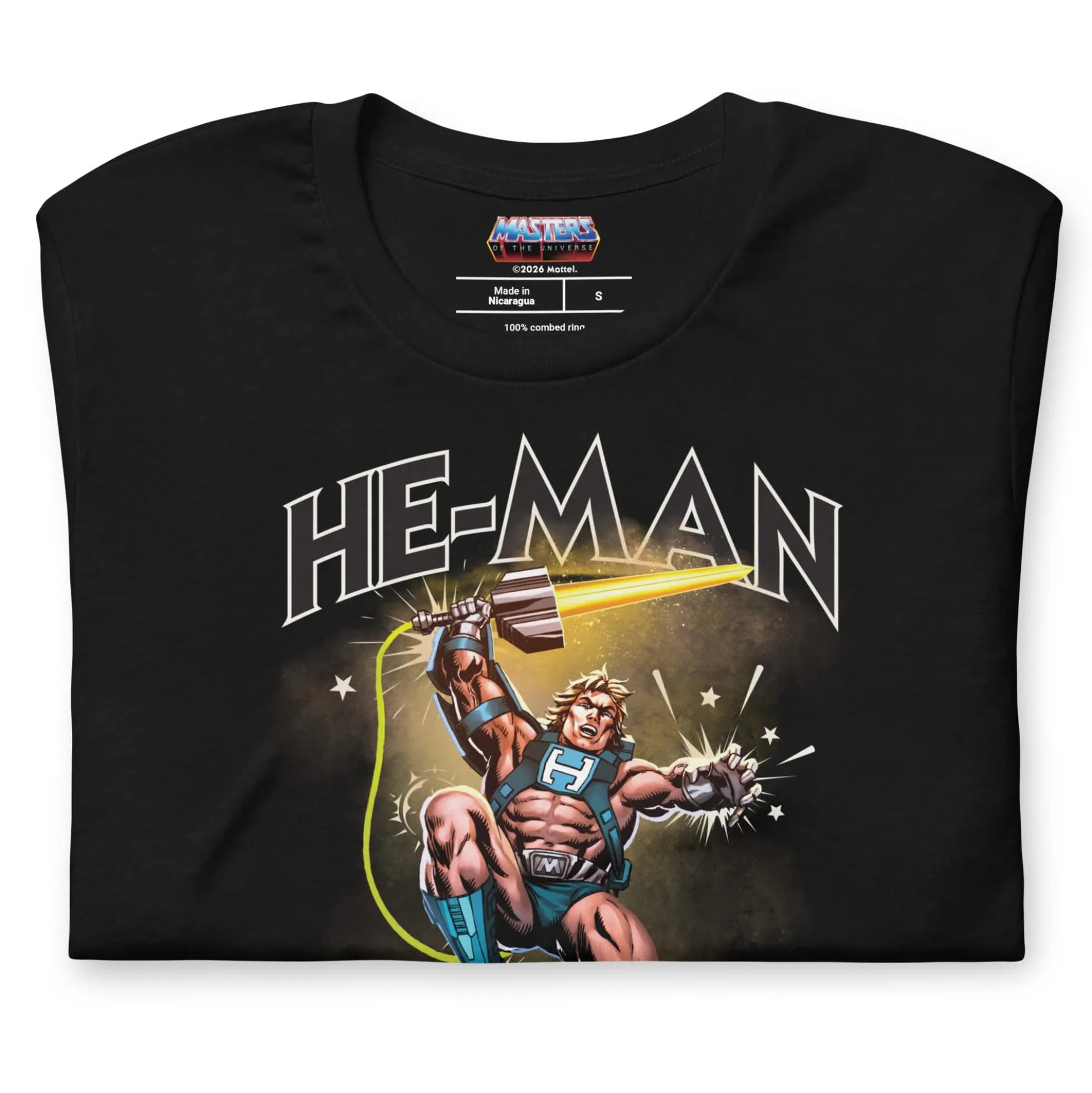 Masters of the Universe Laser Power He-Man Black T-shirt