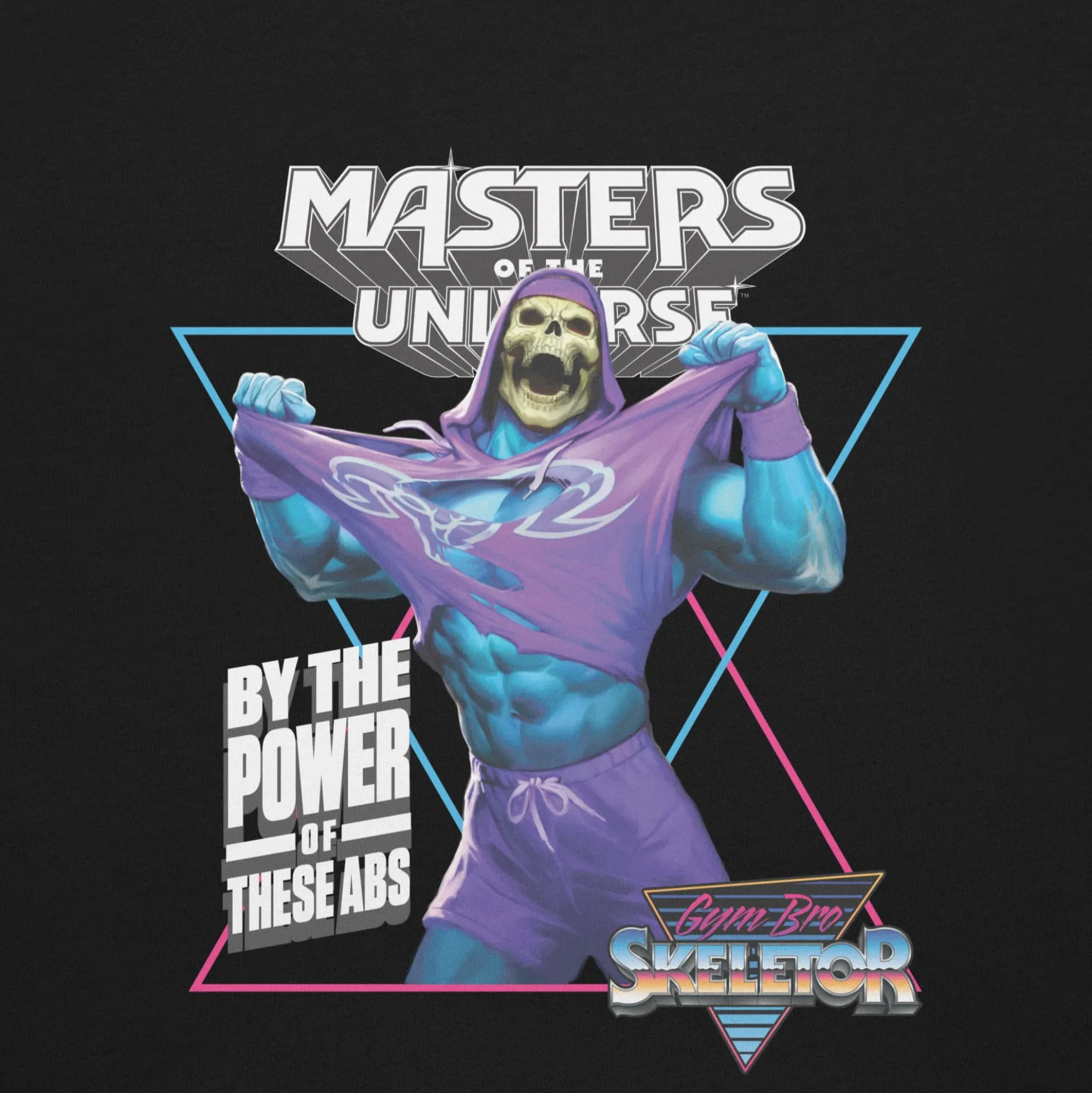 Masters of the Universe Gym Bro Skeletor Ab Power Black T-shirt