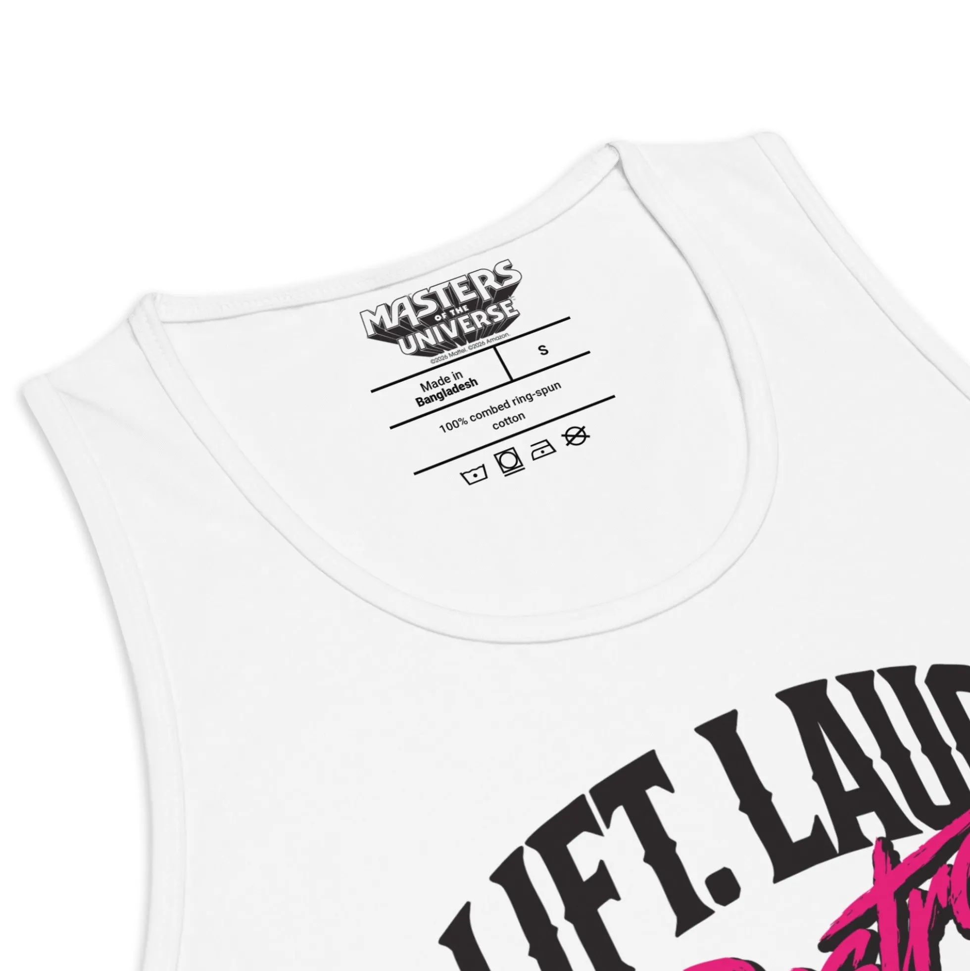Masters of the Universe Gym Bro Skeletor Lift Laugh Destroy White Tank Top