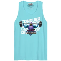 Masters of the Universe Gym Bro Skeletor Conquer Blue Tank Top