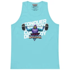 Masters of the Universe Gym Bro Skeletor Conquer Blue Tank Top