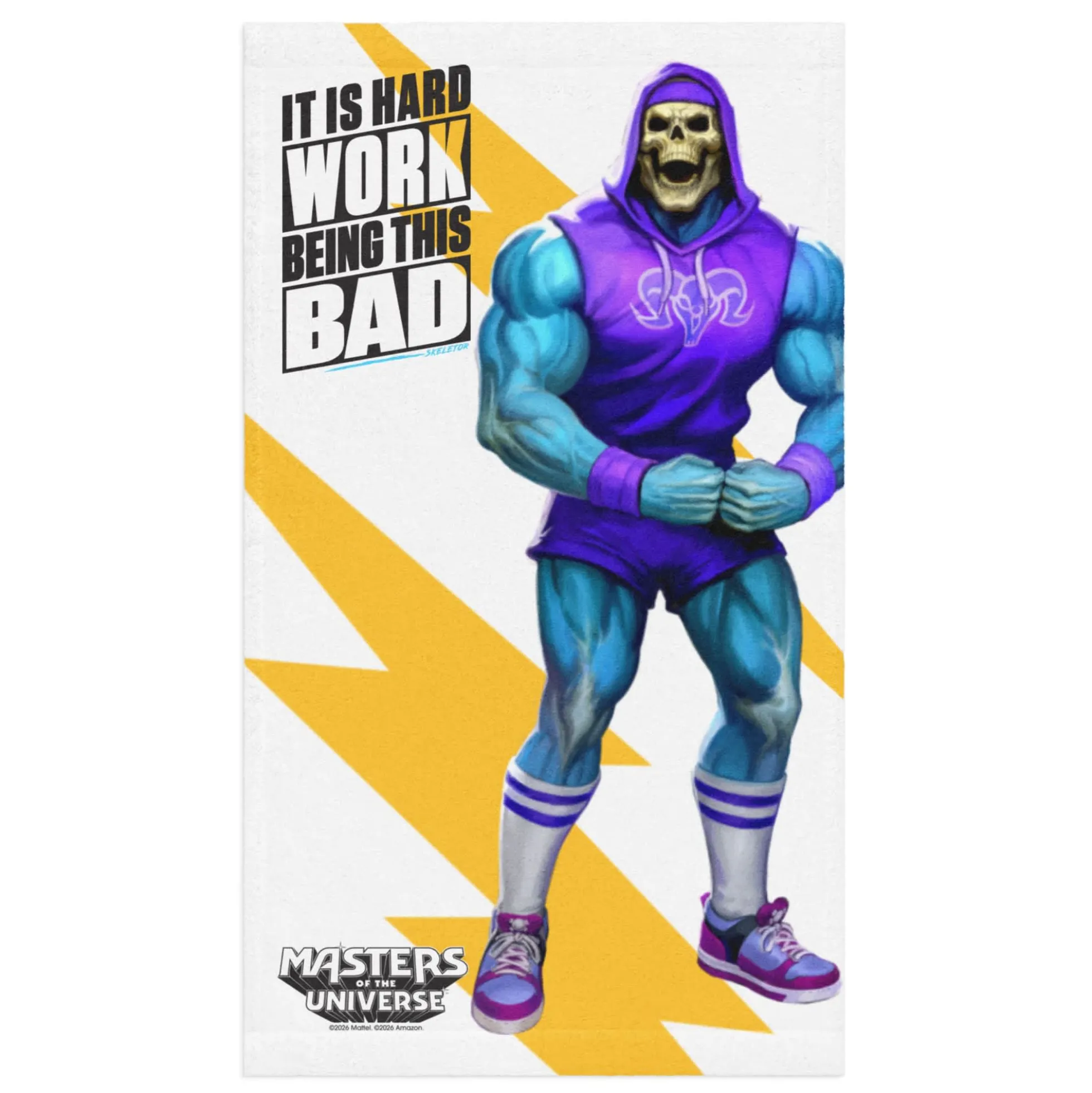 Masters of the Universe Gym Bro Skeletor Hard Work White Gym Towel
