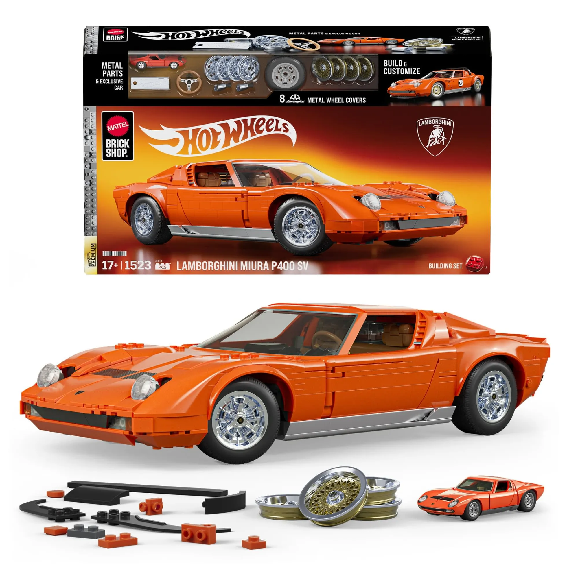 Mattel Brick Shop Hot Wheels Lamborghini Miura P400 SV Collectible Building Set