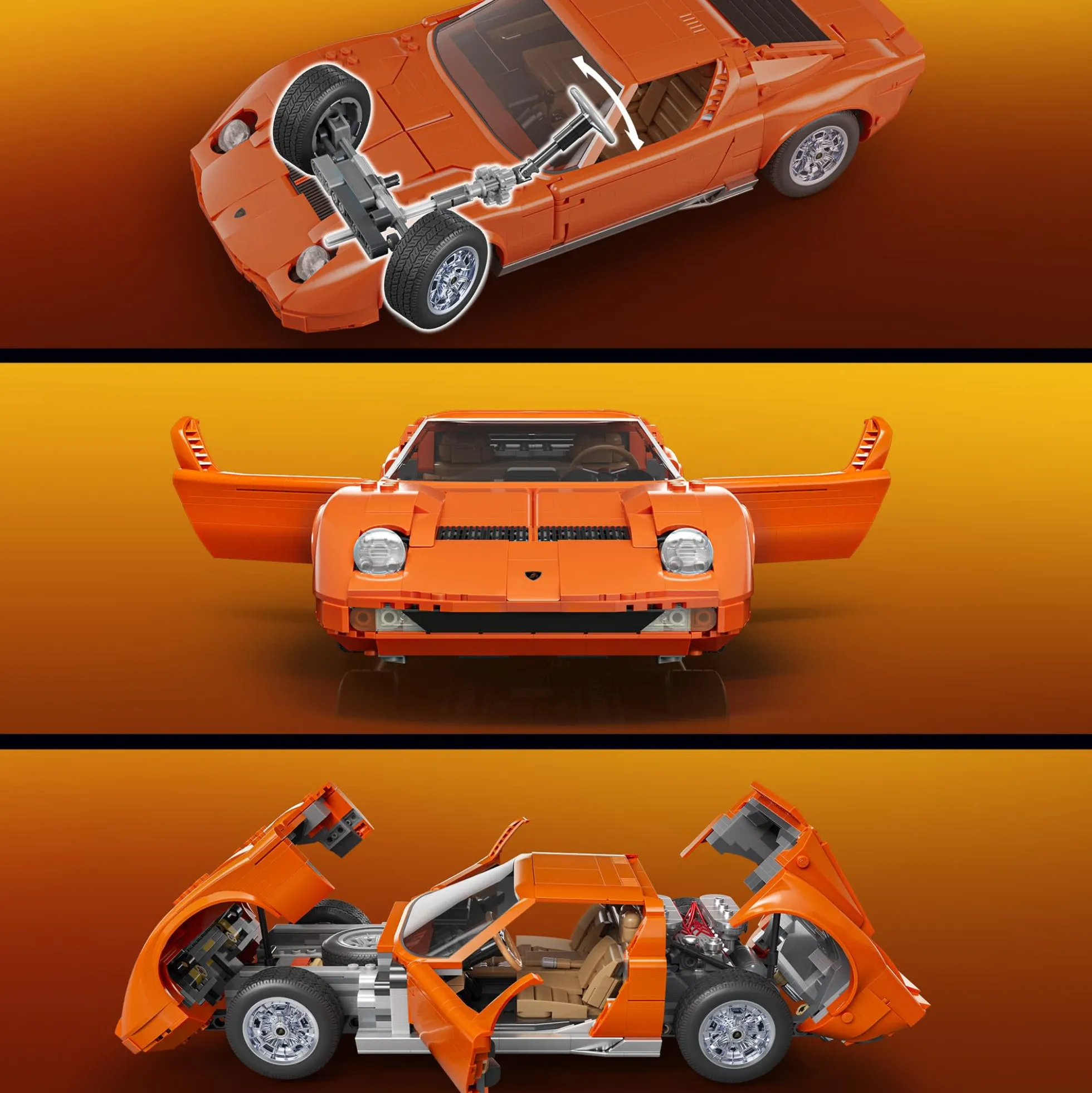 Mattel Brick Shop Hot Wheels Lamborghini Miura P400 SV Collectible Building Set