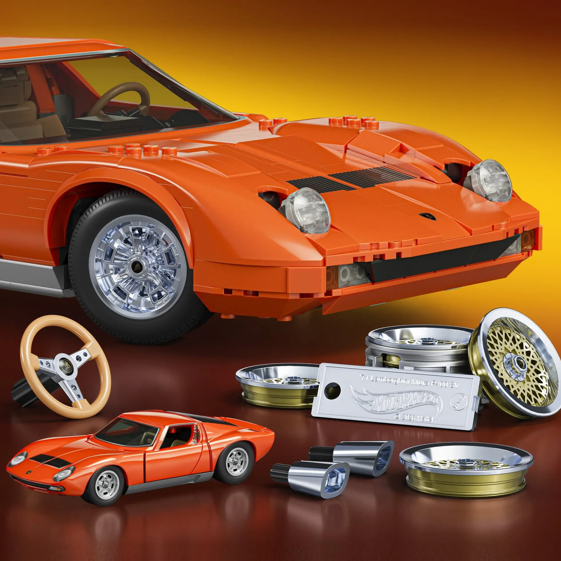 Mattel Brick Shop Hot Wheels Lamborghini Miura P400 SV Collectible Building Set