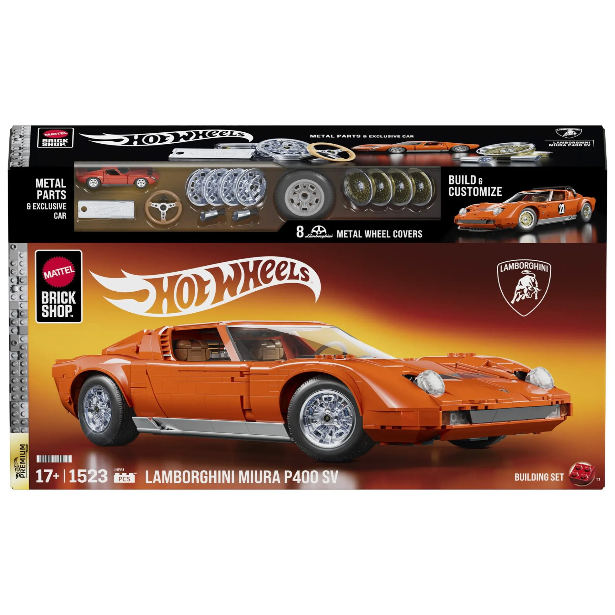 Mattel Brick Shop Hot Wheels Lamborghini Miura P400 SV Collectible Building Set