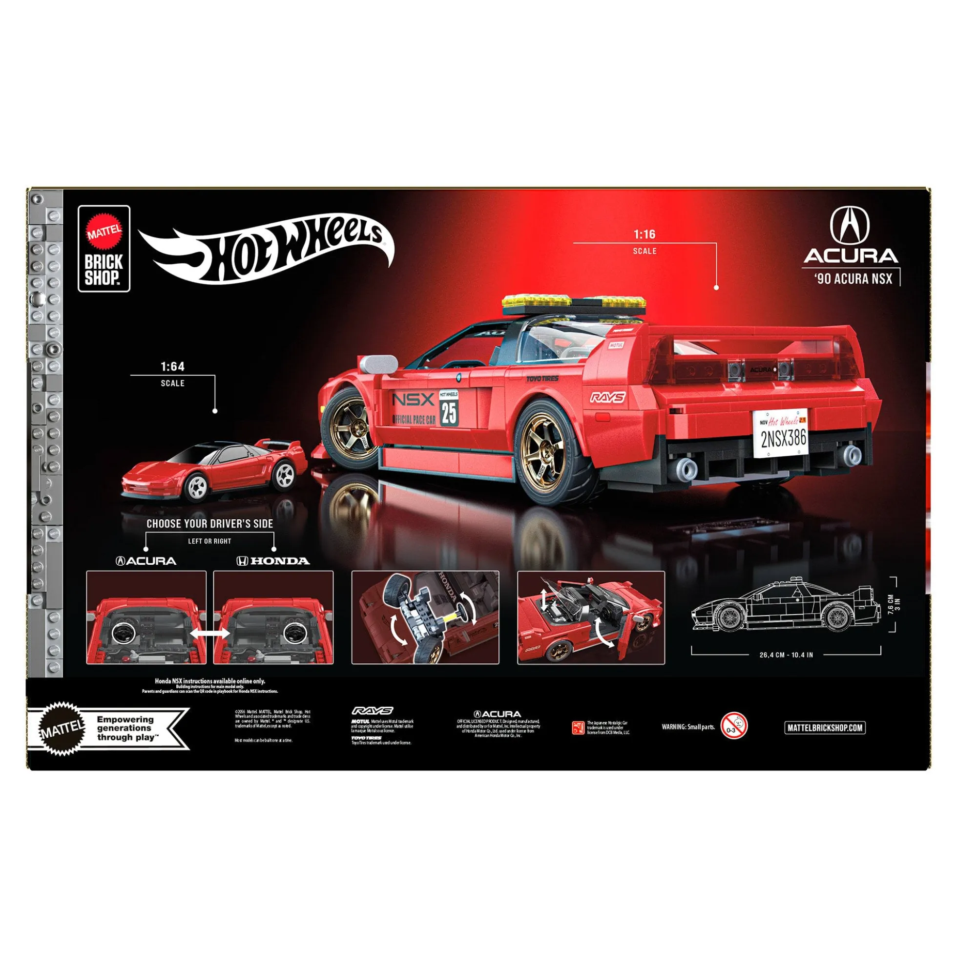 Mattel Brick Shop Hot Wheels ’90 Acura NSX Building Set