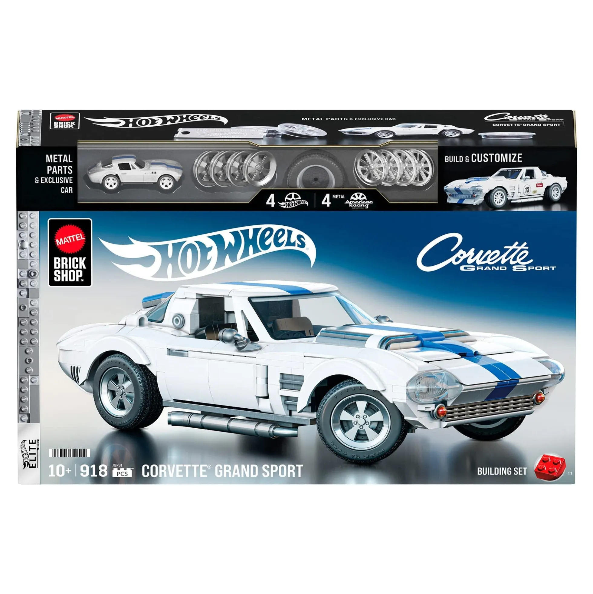 Mattel Brick Shop Hot Wheels Corvette Grand Sport Building Set