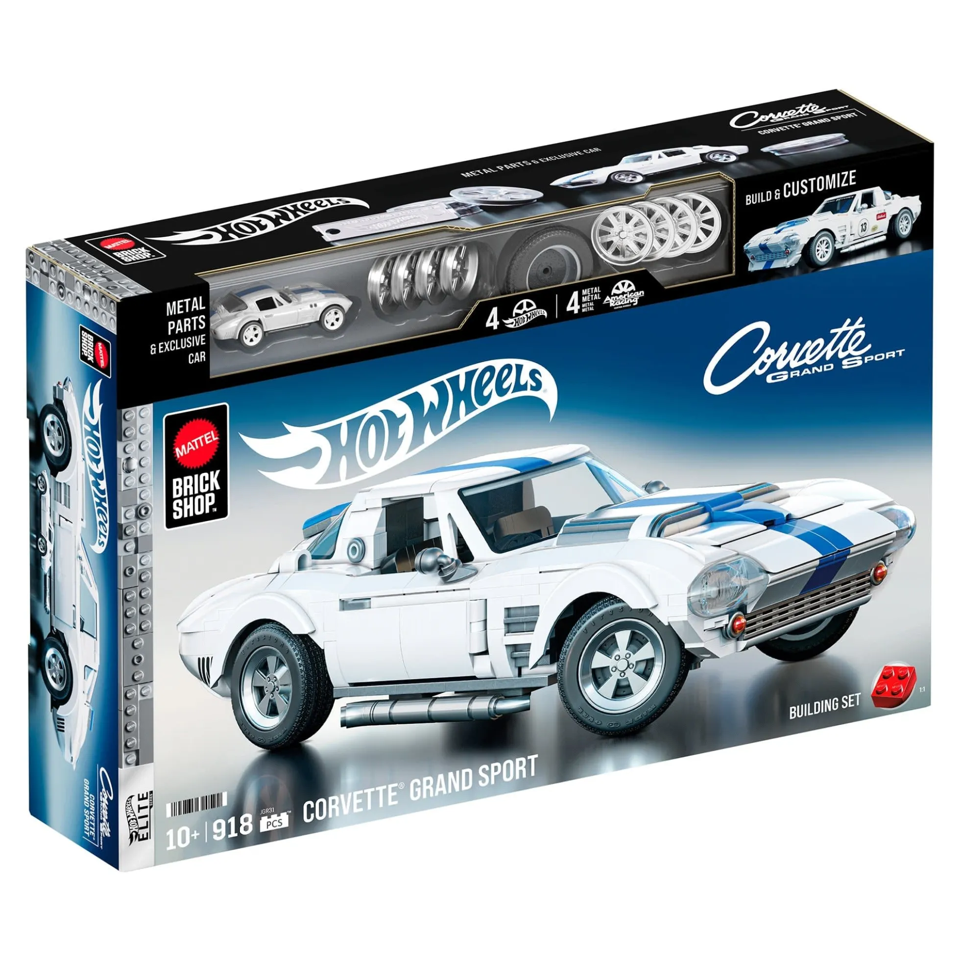 Mattel Brick Shop Hot Wheels Corvette Grand Sport Building Set