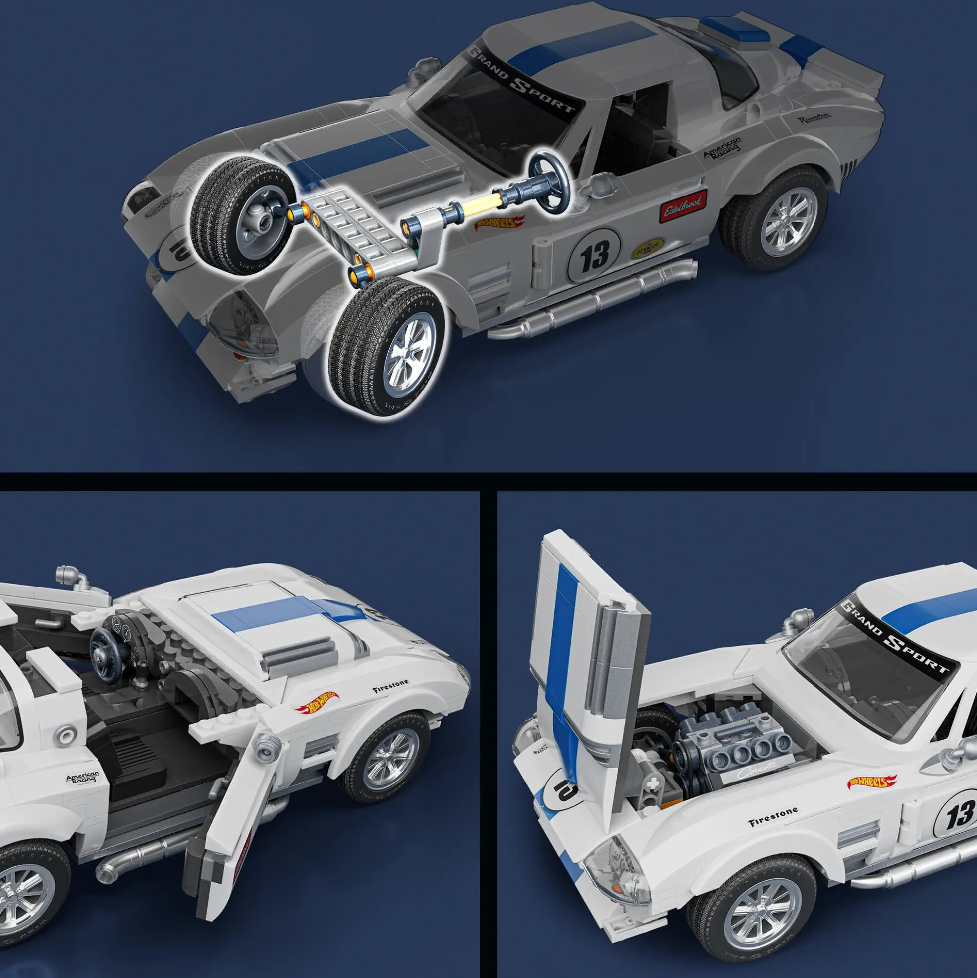 Mattel Brick Shop Hot Wheels Corvette Grand Sport Building Set