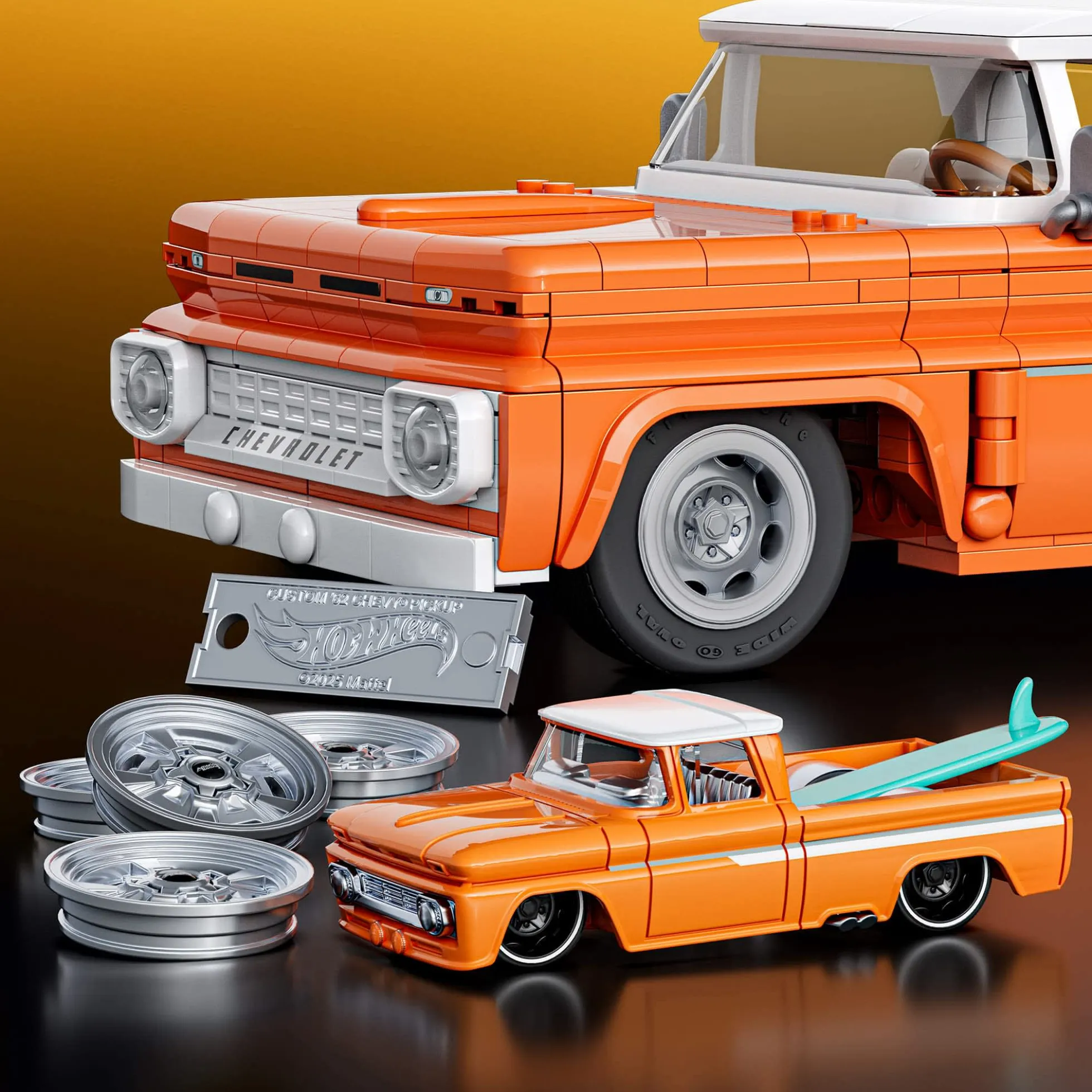 Mattel Brick Shop Hot Wheels Custom ’62 Chevy Pickup Building Set