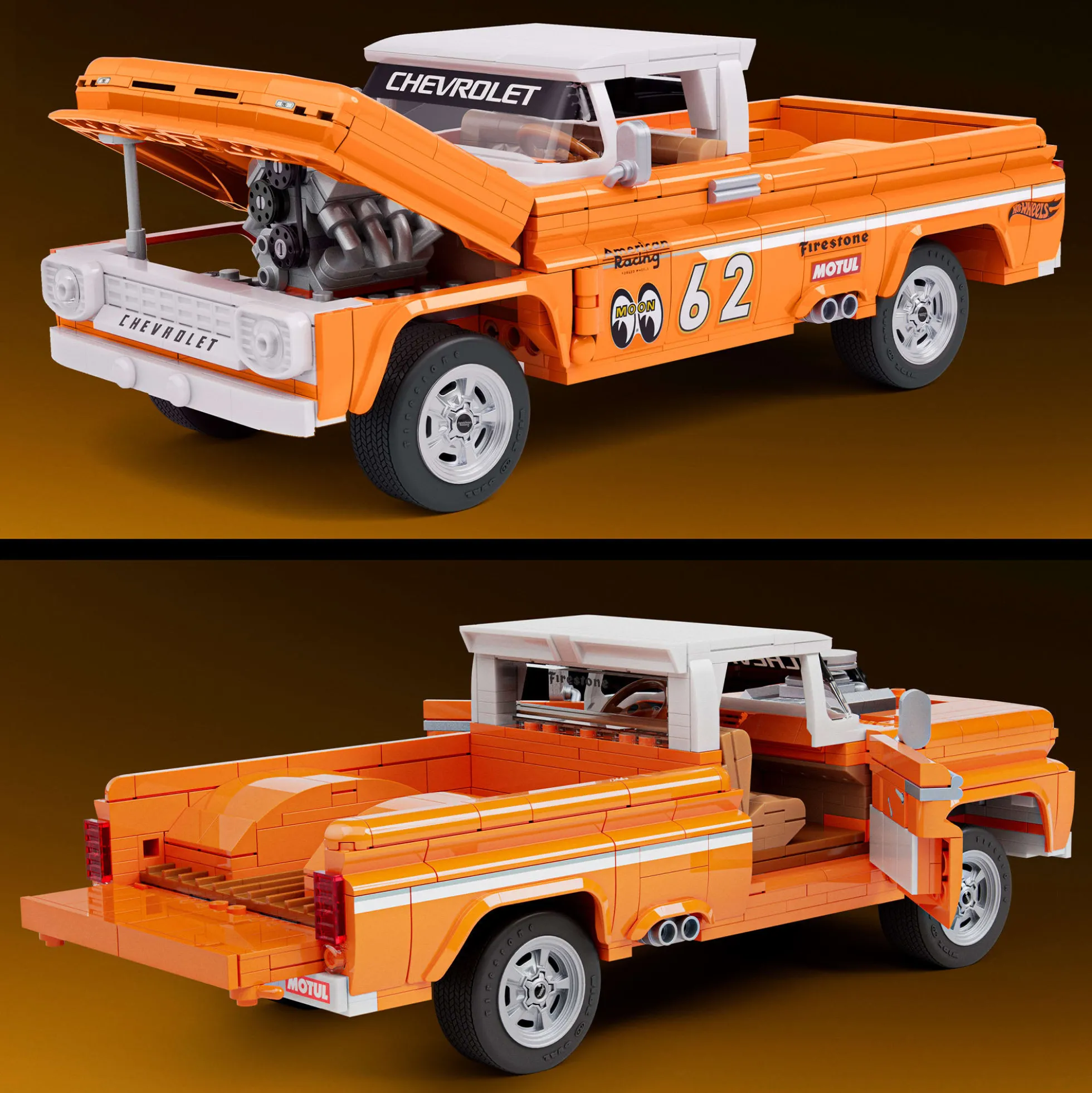 Mattel Brick Shop Hot Wheels Custom ’62 Chevy Pickup Building Set
