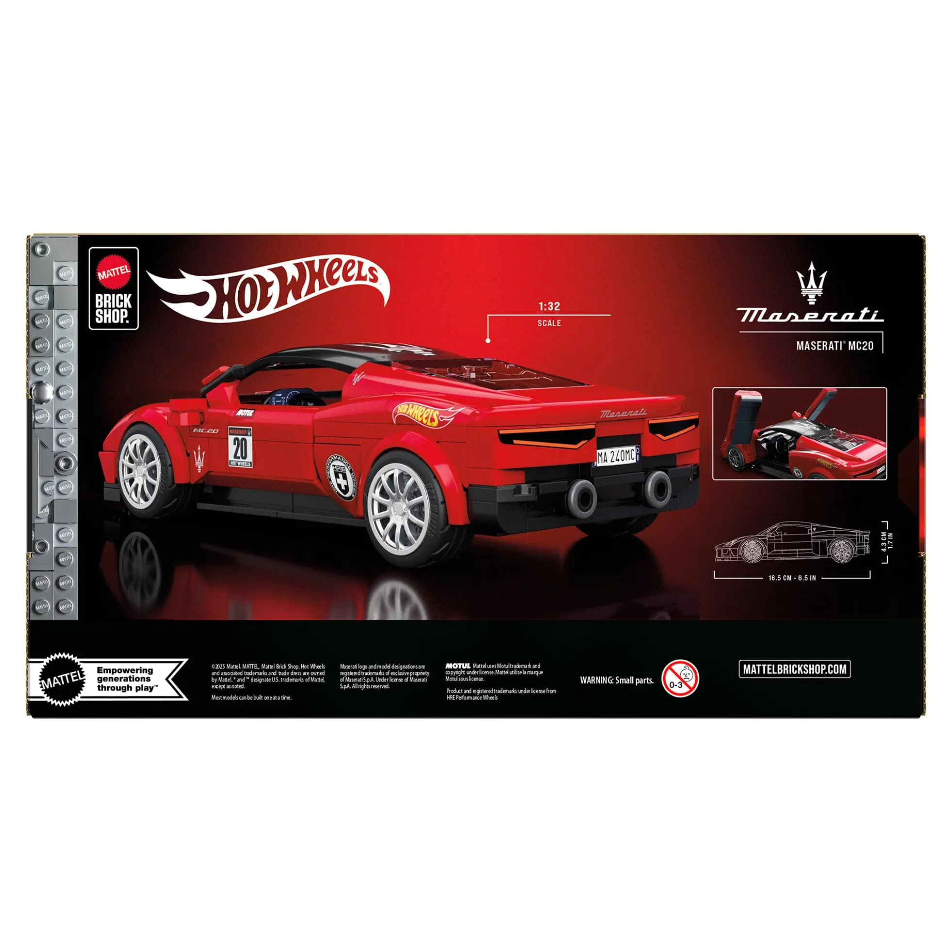 Mattel Brick Shop Hot Wheels Maserati MC20 Building Set