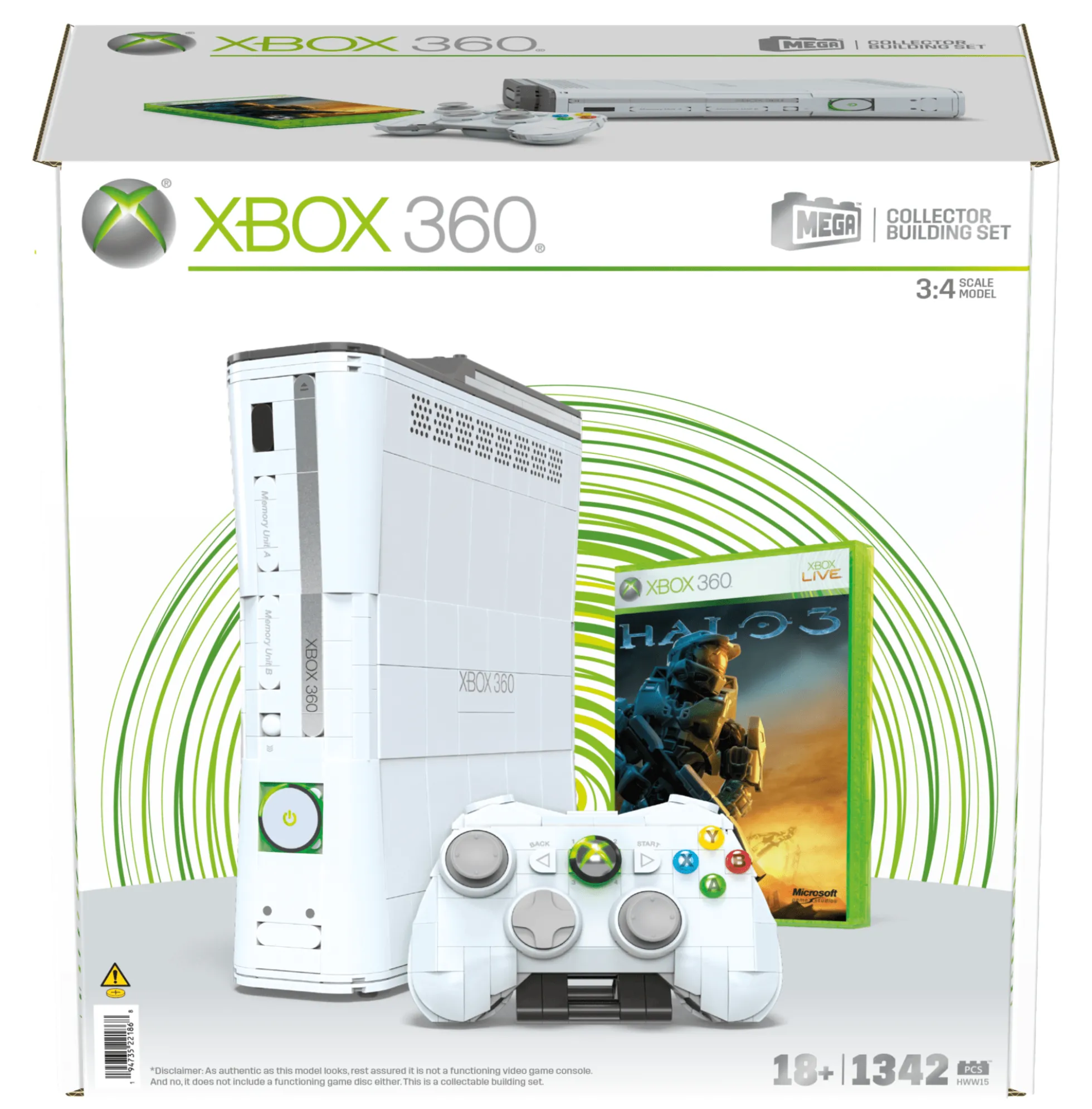 MEGA Microsoft Xbox 360 Replica Building Toy Kit