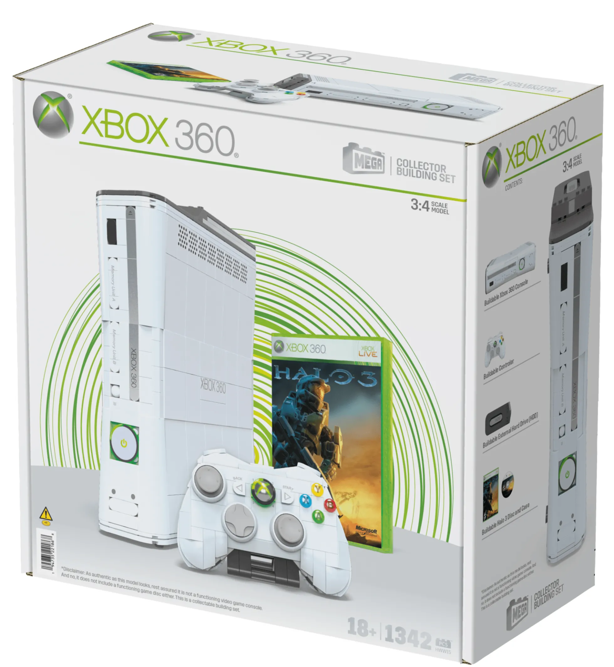 MEGA Microsoft Xbox 360 Replica Building Toy Kit