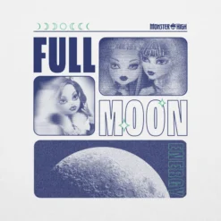 Monster High Full Moon Embroidered White T-Shirt