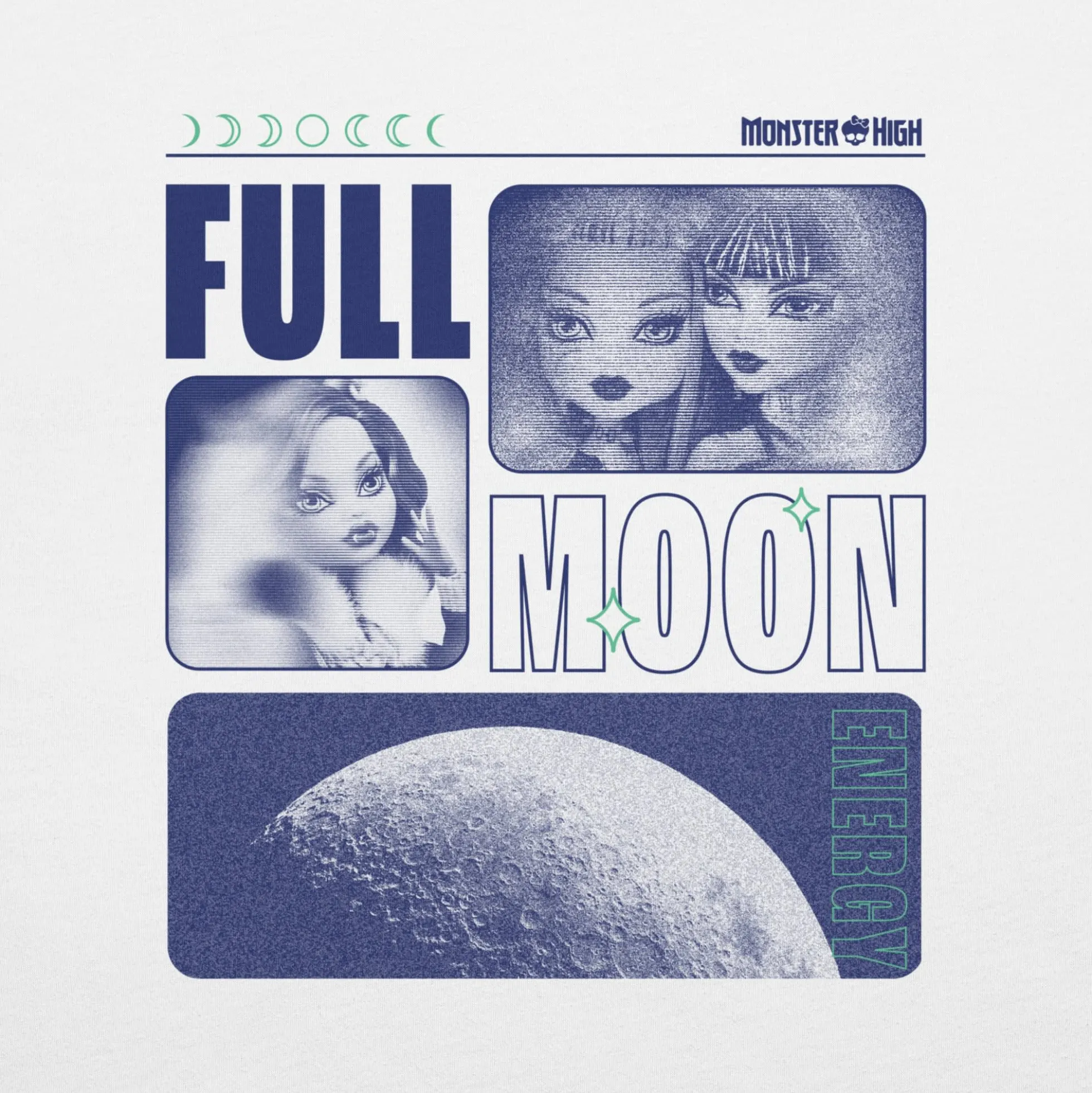 Monster High Full Moon Embroidered White T-Shirt