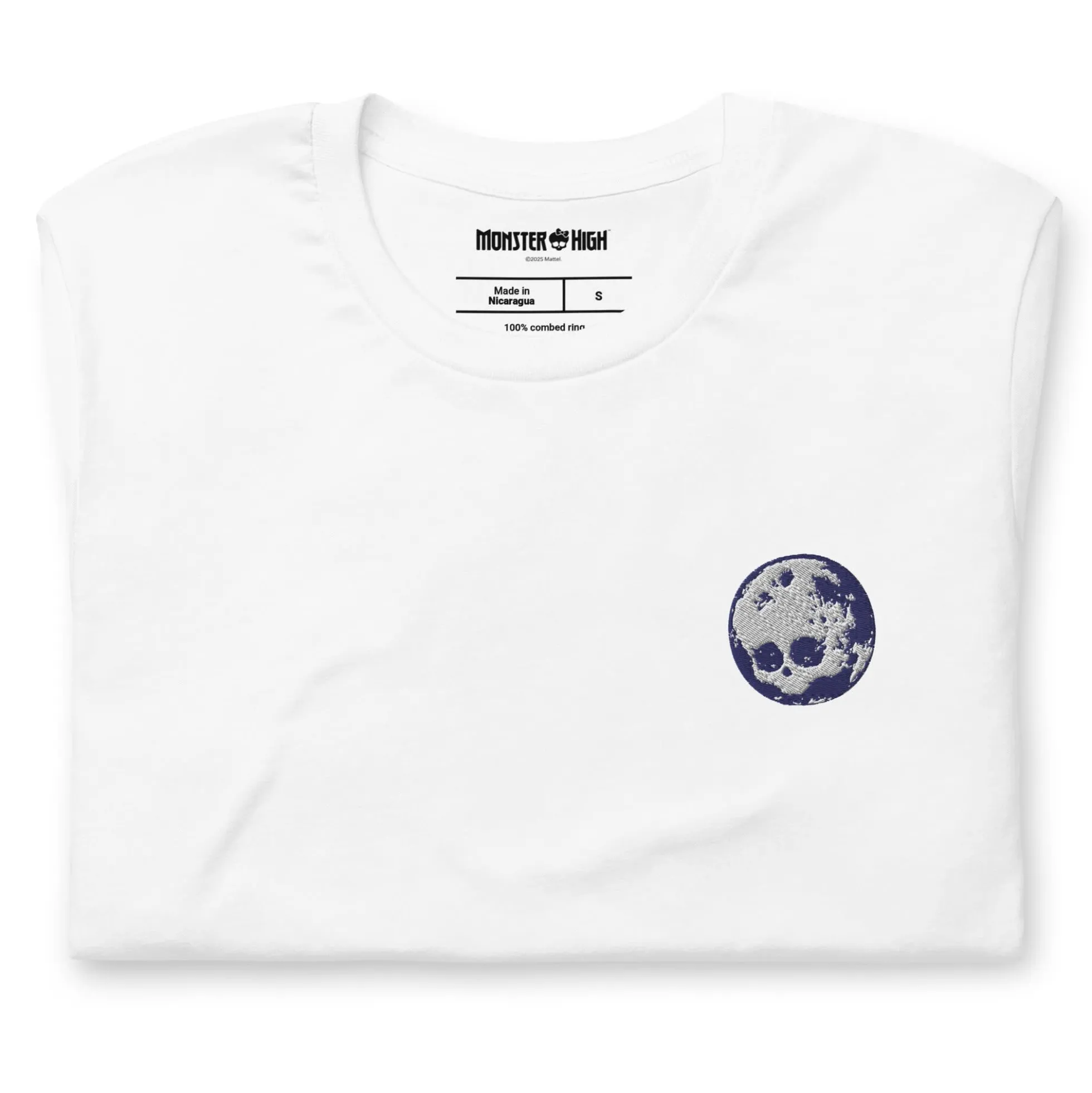 Monster High Full Moon Embroidered White T-Shirt
