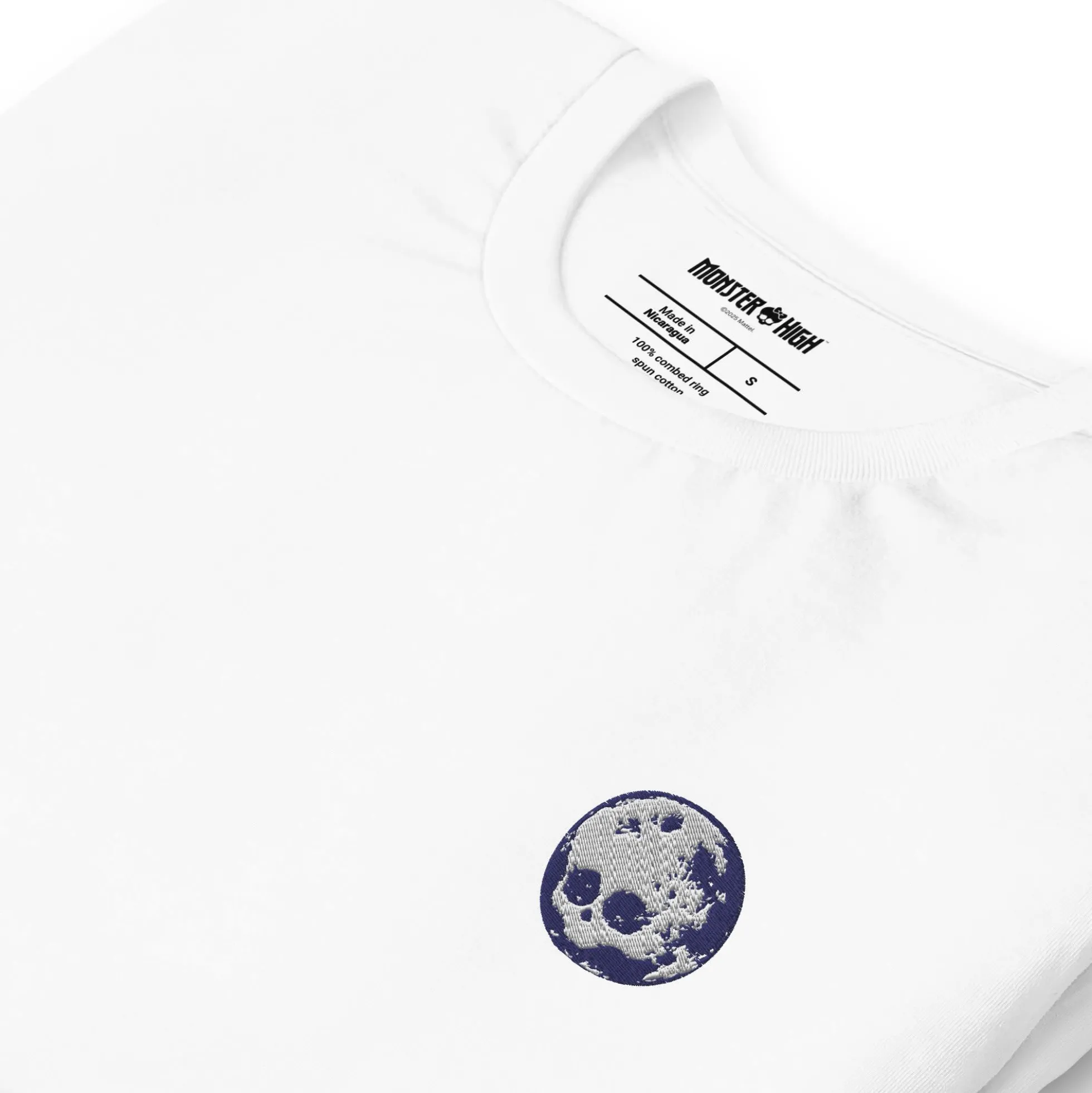Monster High Full Moon Embroidered White T-Shirt