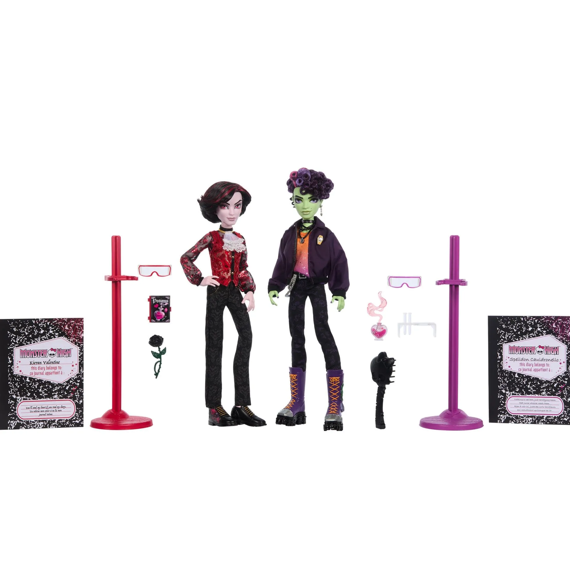 Monster High Kieran Valentine and Spelldon Cauldronello Dolls 2-Pack