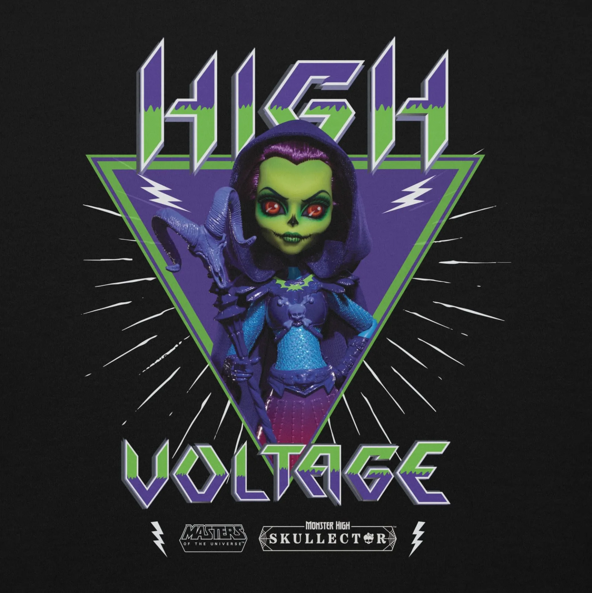 Monster High Masters of the Universe Skeletor Embroidered Black Hoodie