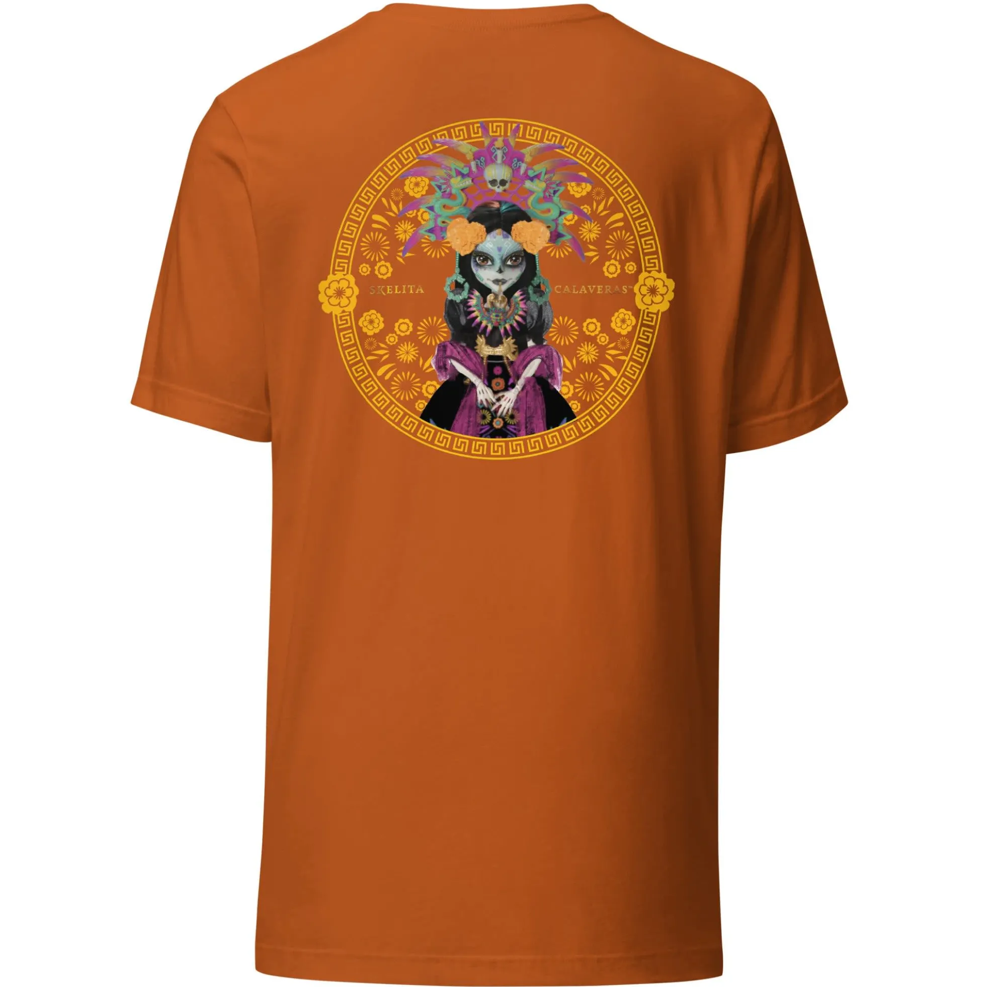 Monster High Skelita Día de Muertos Embroidered Orange T-Shirt