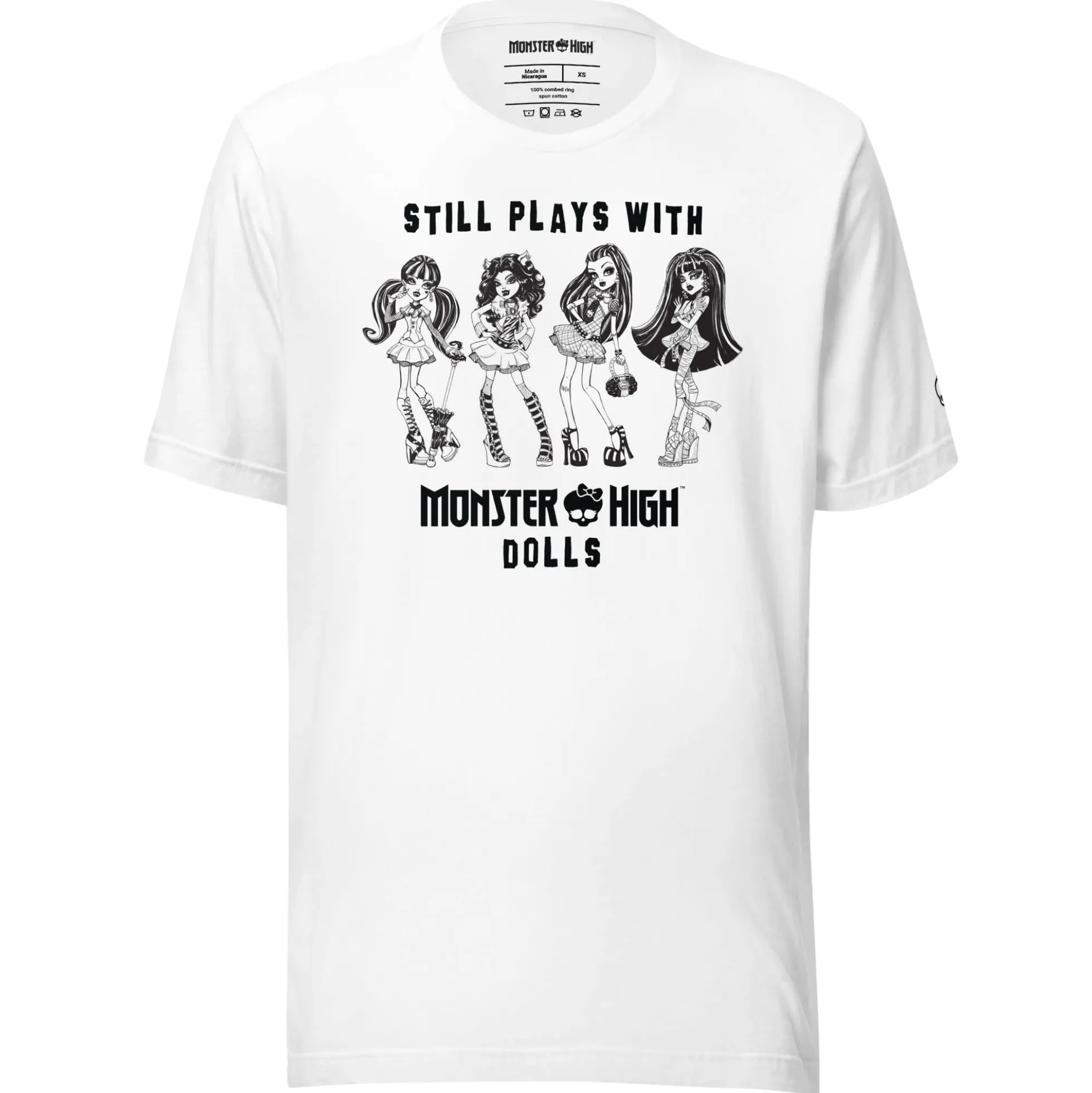 Monster High Still Plays with Monster High Dolls White T-Shirt