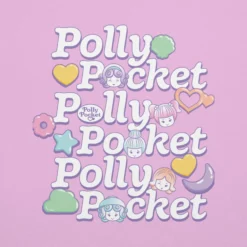 Polly Pocket Icons Embroidered Pink T-Shirt