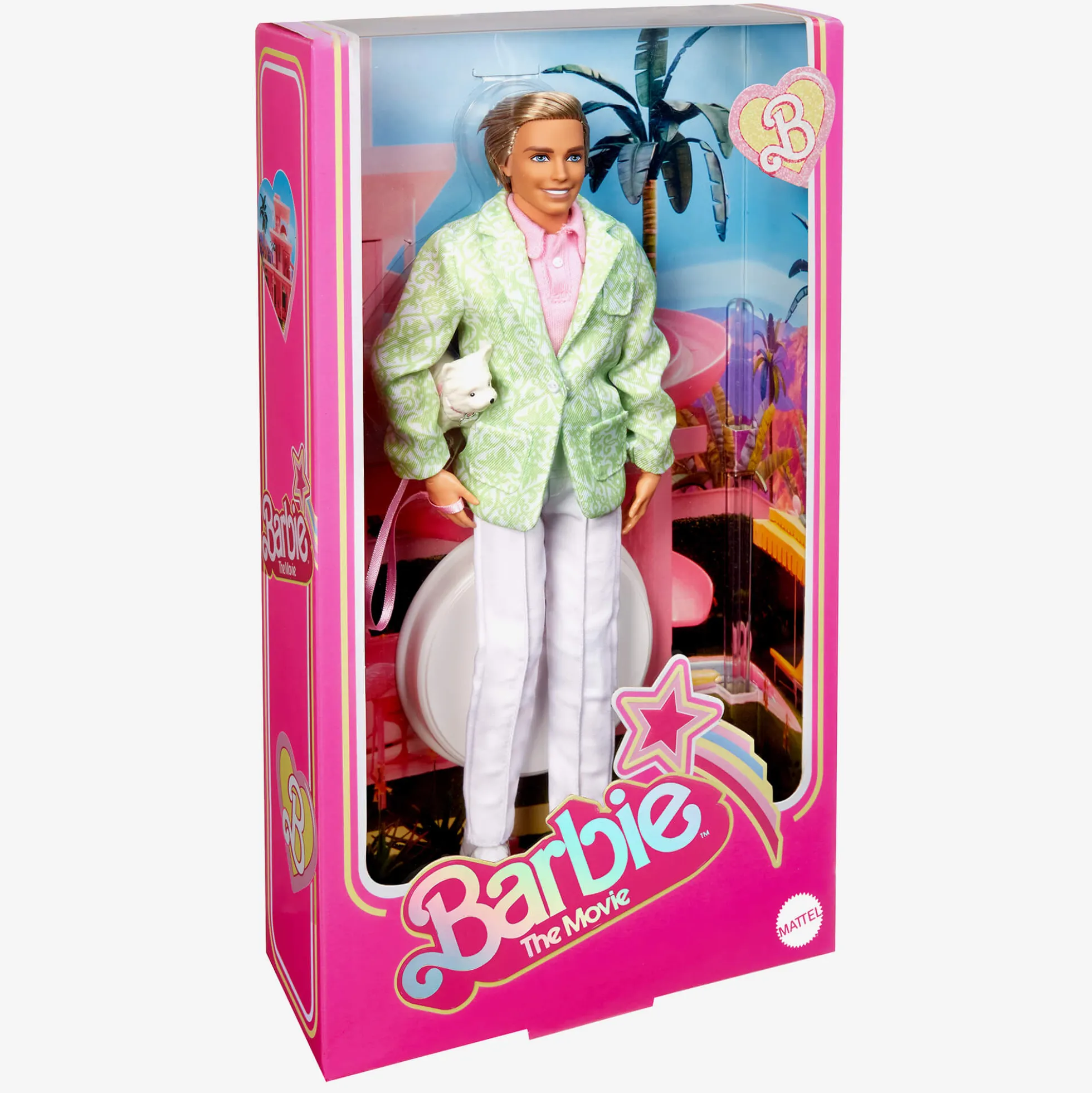 “Sugar’s Daddy” Ken Doll in Pastel Suit With Dog – Barbie The Movie