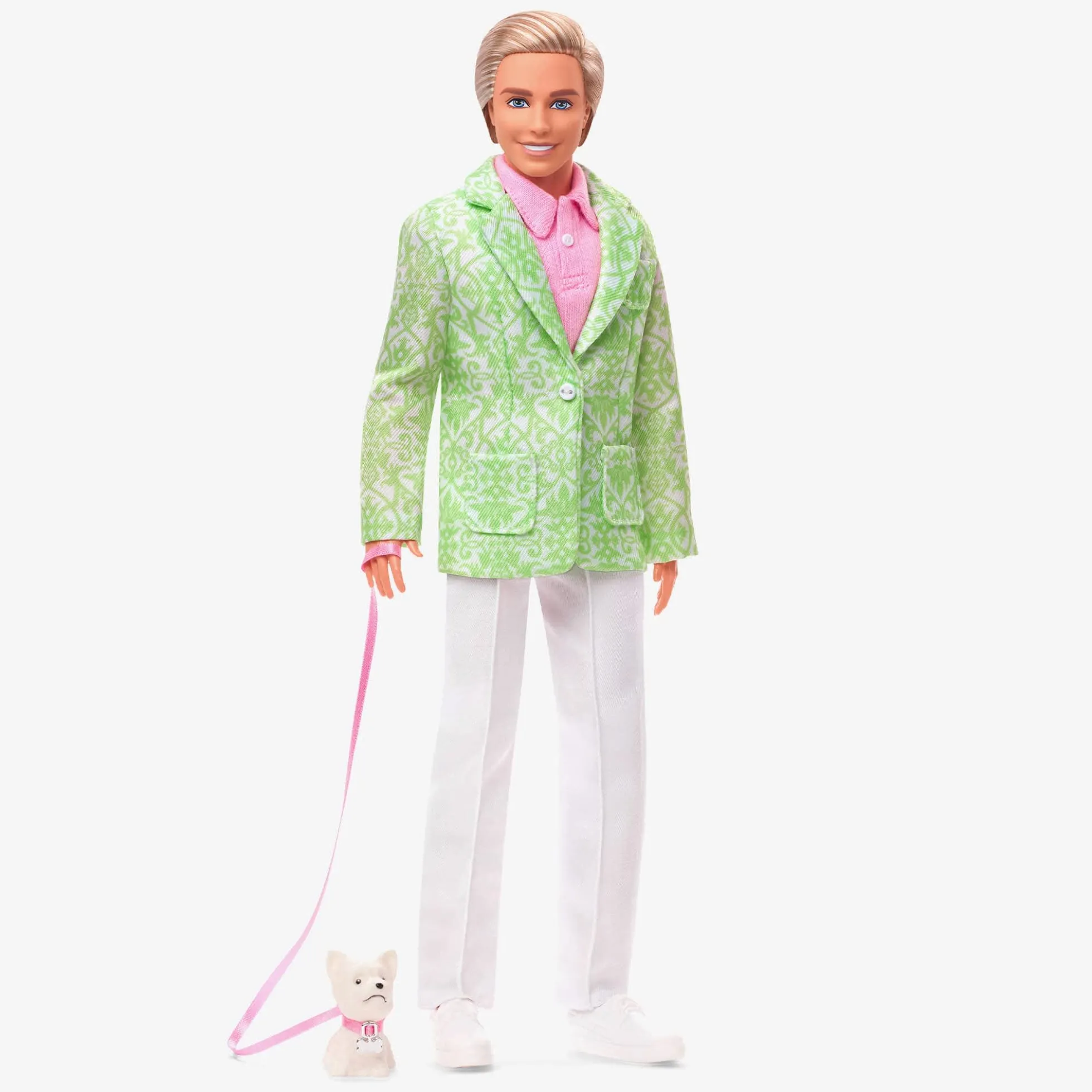 “Sugar’s Daddy” Ken Doll in Pastel Suit With Dog – Barbie The Movie