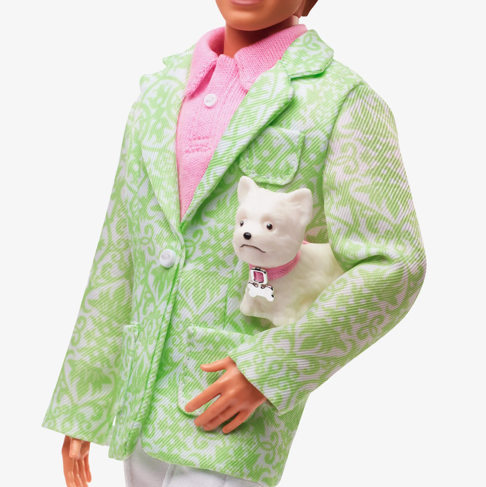 “Sugar’s Daddy” Ken Doll in Pastel Suit With Dog – Barbie The Movie