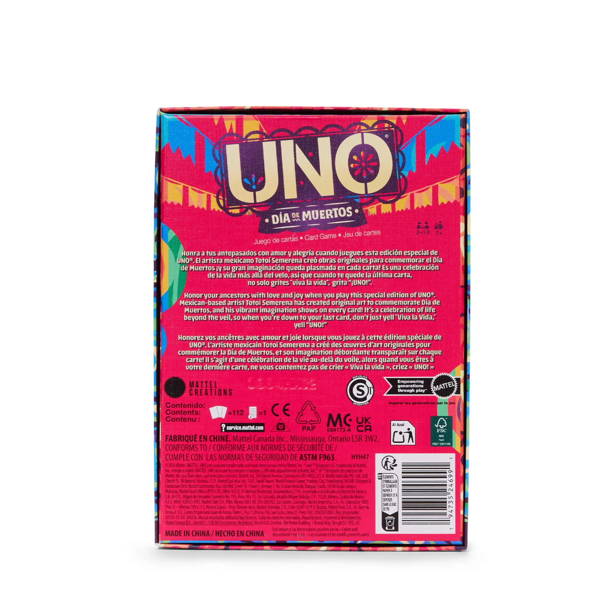 UNO Canvas Día de Muertos Card Game