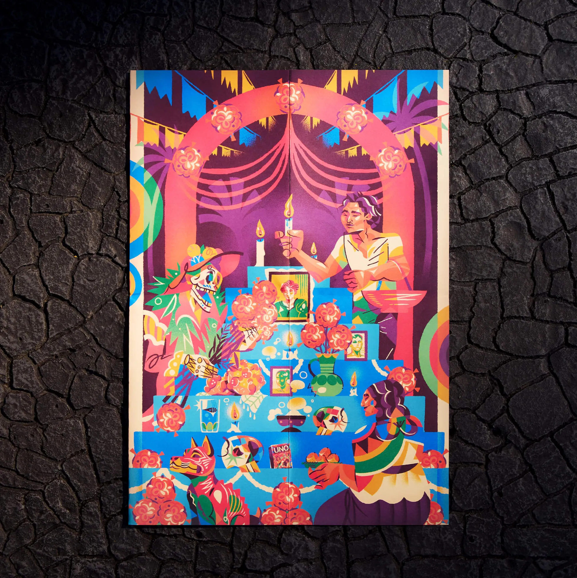 UNO Canvas Día de Muertos Card Game